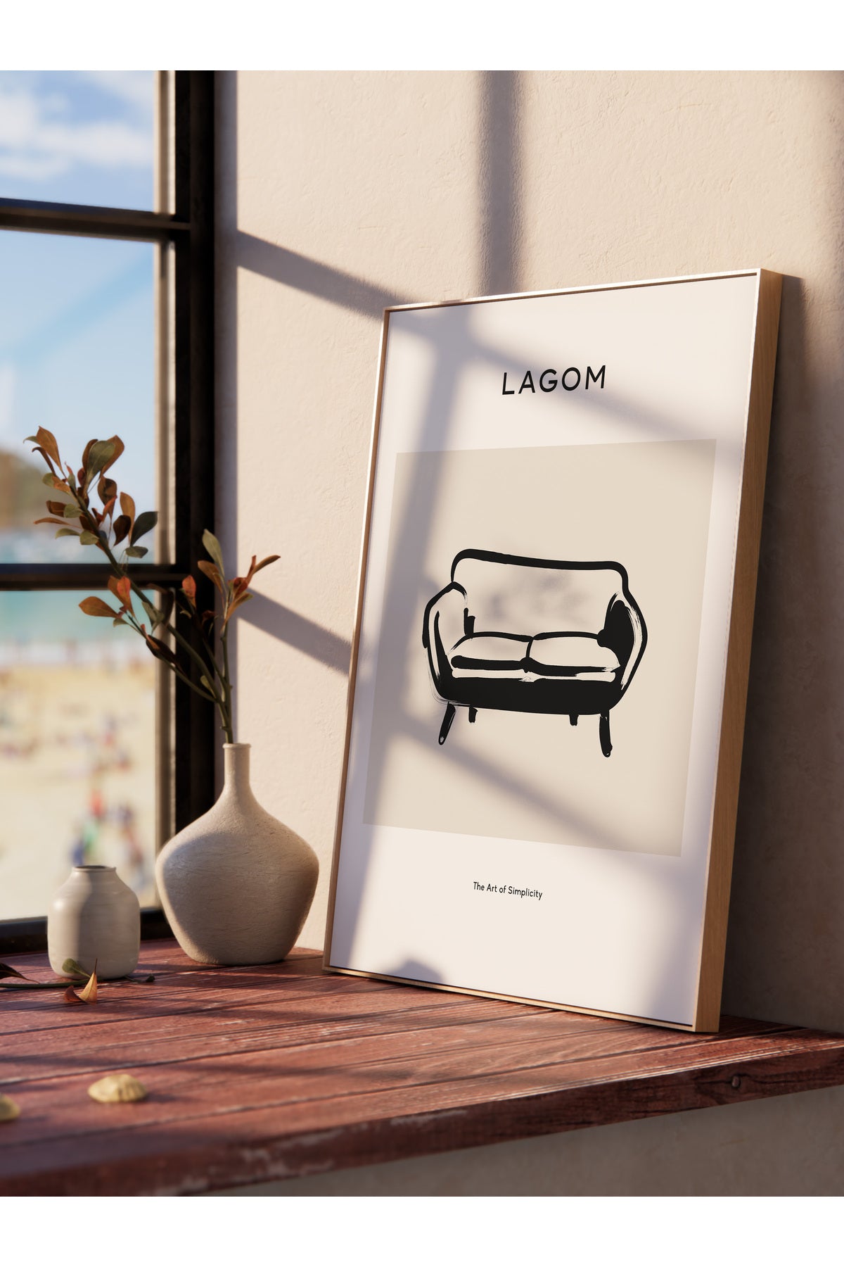 Soft Boho Çerçevesiz Duvar Posteri, İskandinav Temalı Poster - Salon, Mutfak ve Yatak Odası Dekoru
