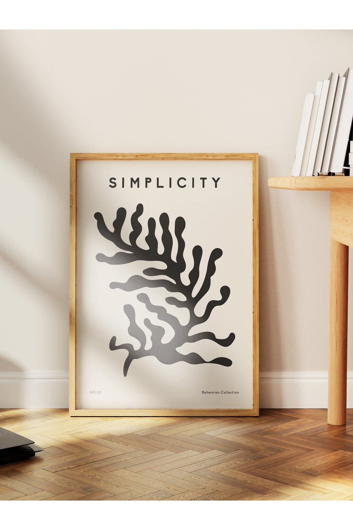 Soft Boho Çerçevesiz Duvar Posteri, İskandinav Temalı Poster - Salon, Mutfak ve Yatak Odası Dekoru