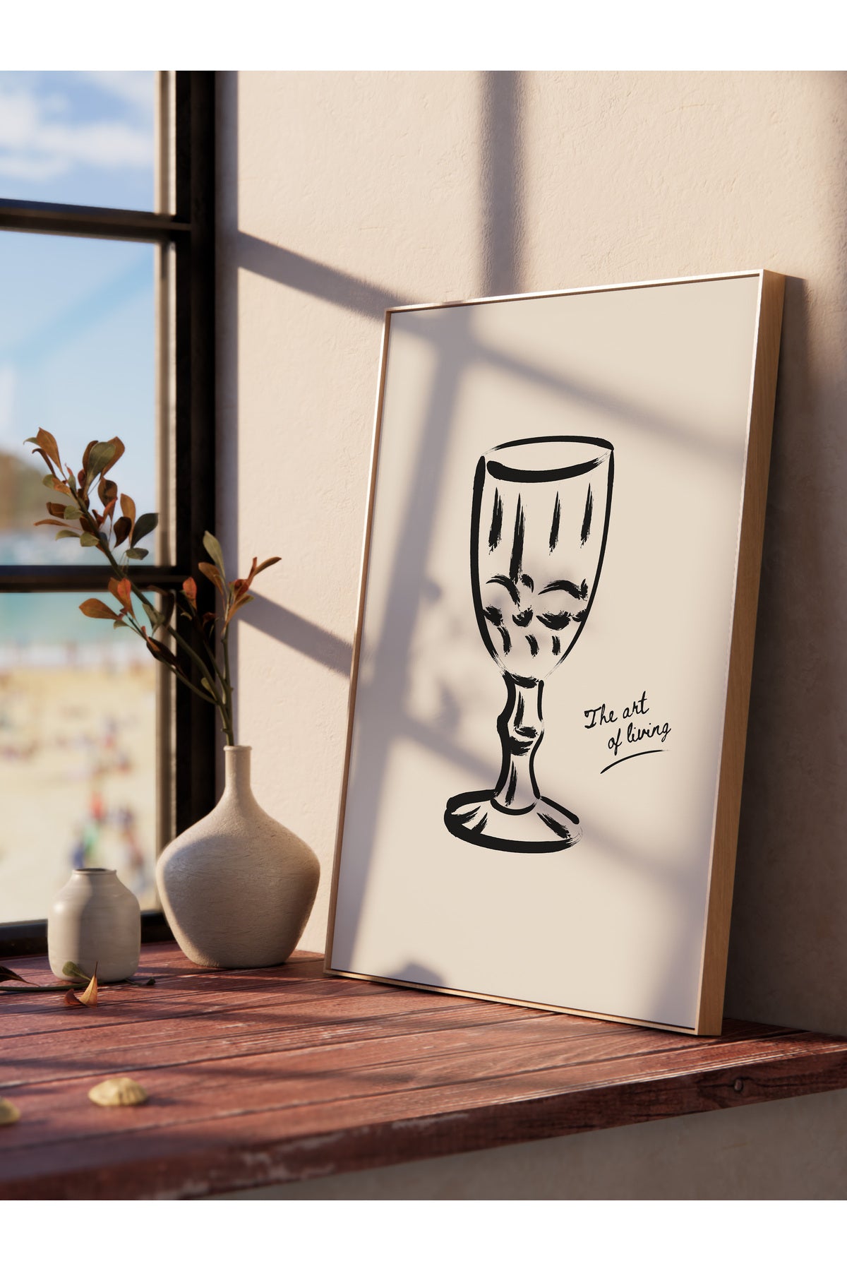 Soft Boho Çerçevesiz Duvar Posteri, İskandinav Temalı Poster - Salon, Mutfak ve Yatak Odası Dekoru