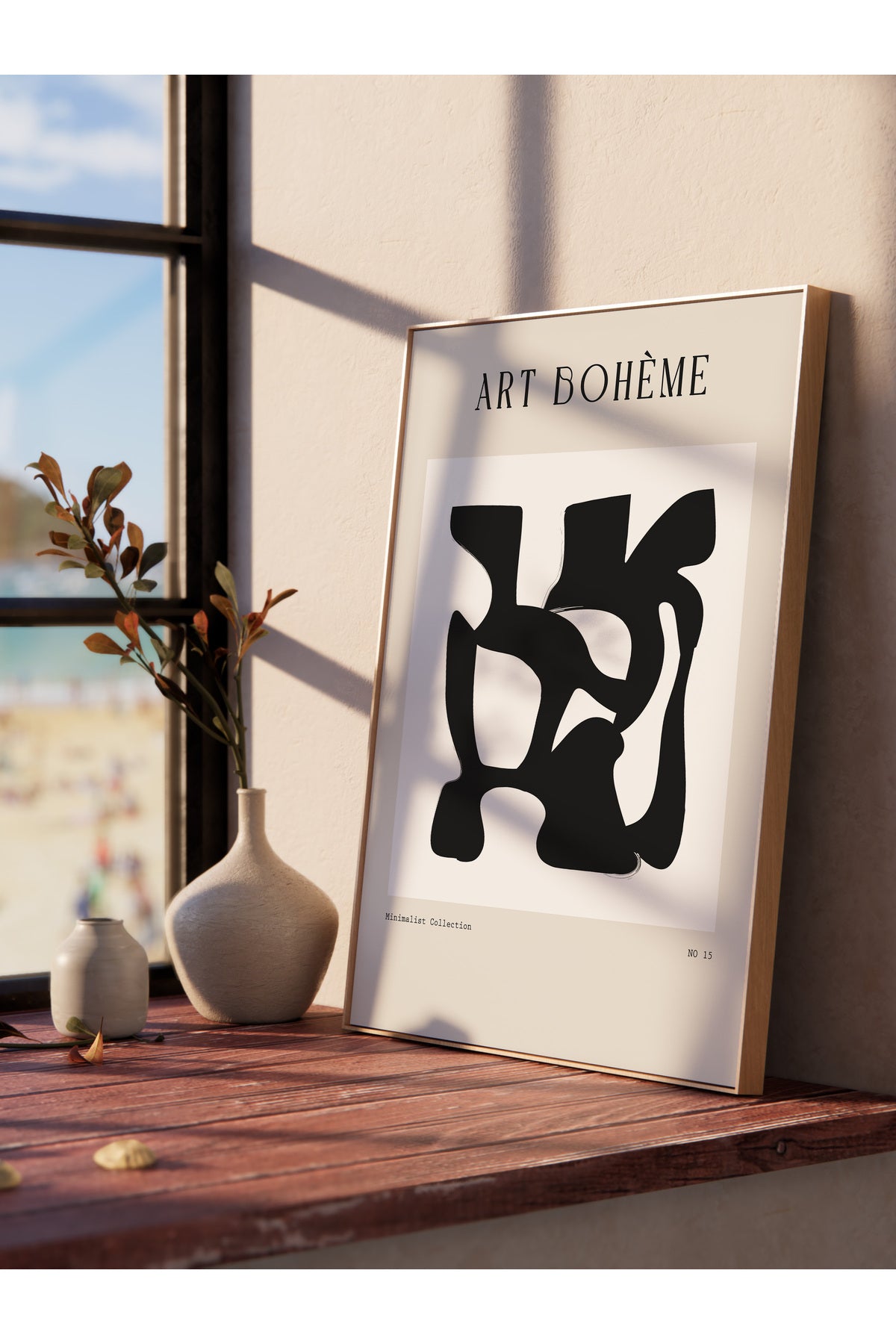 Soft Boho Çerçevesiz Duvar Posteri, İskandinav Temalı Poster - Salon, Mutfak ve Yatak Odası Dekoru