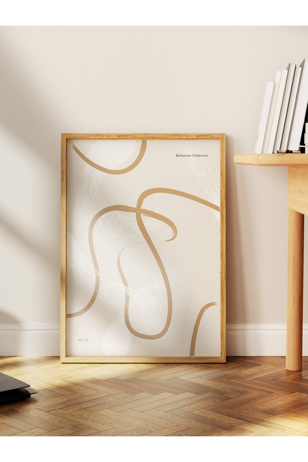 Soft Boho Çerçevesiz Duvar Posteri, İskandinav Temalı Poster - Salon, Mutfak ve Yatak Odası Dekoru