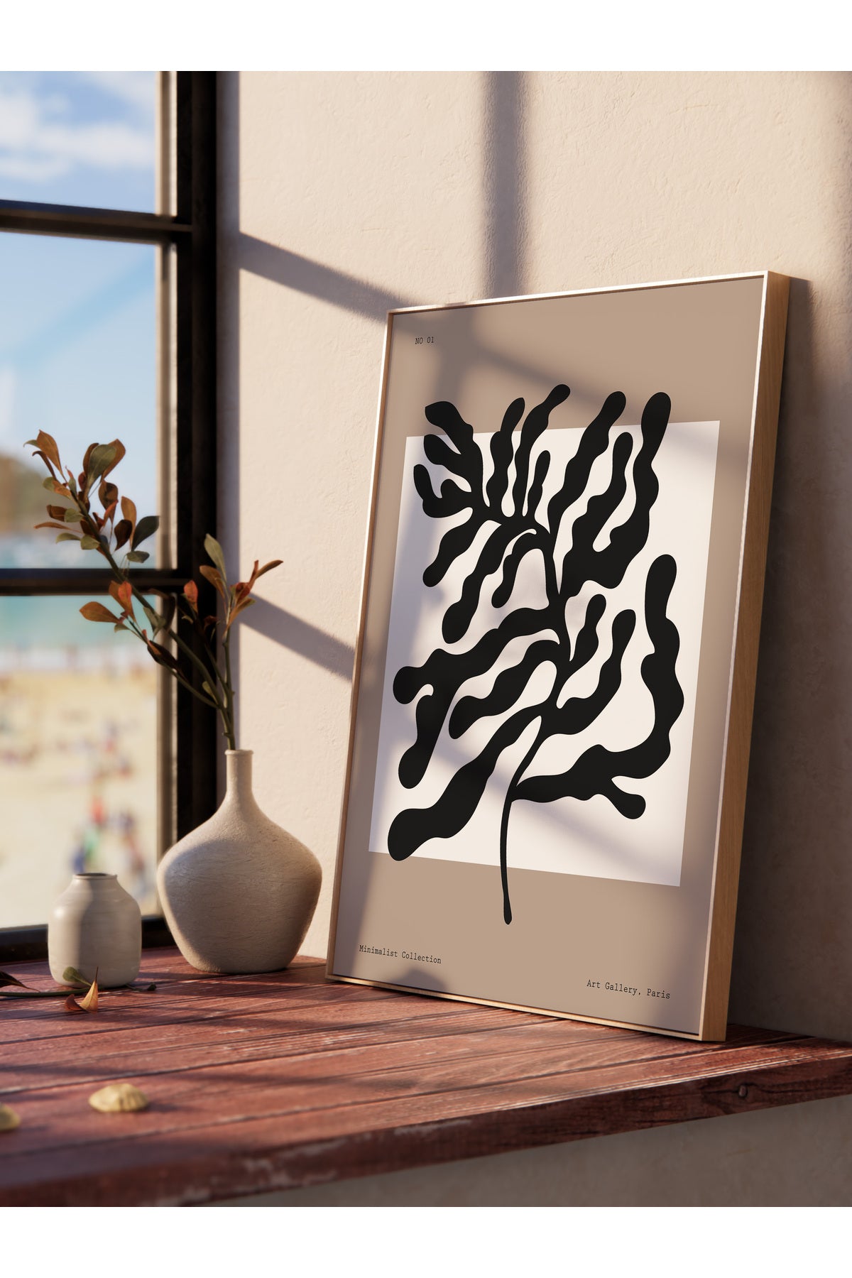 Soft Boho Çerçevesiz Duvar Posteri, İskandinav Temalı Poster - Salon, Mutfak ve Yatak Odası Dekoru