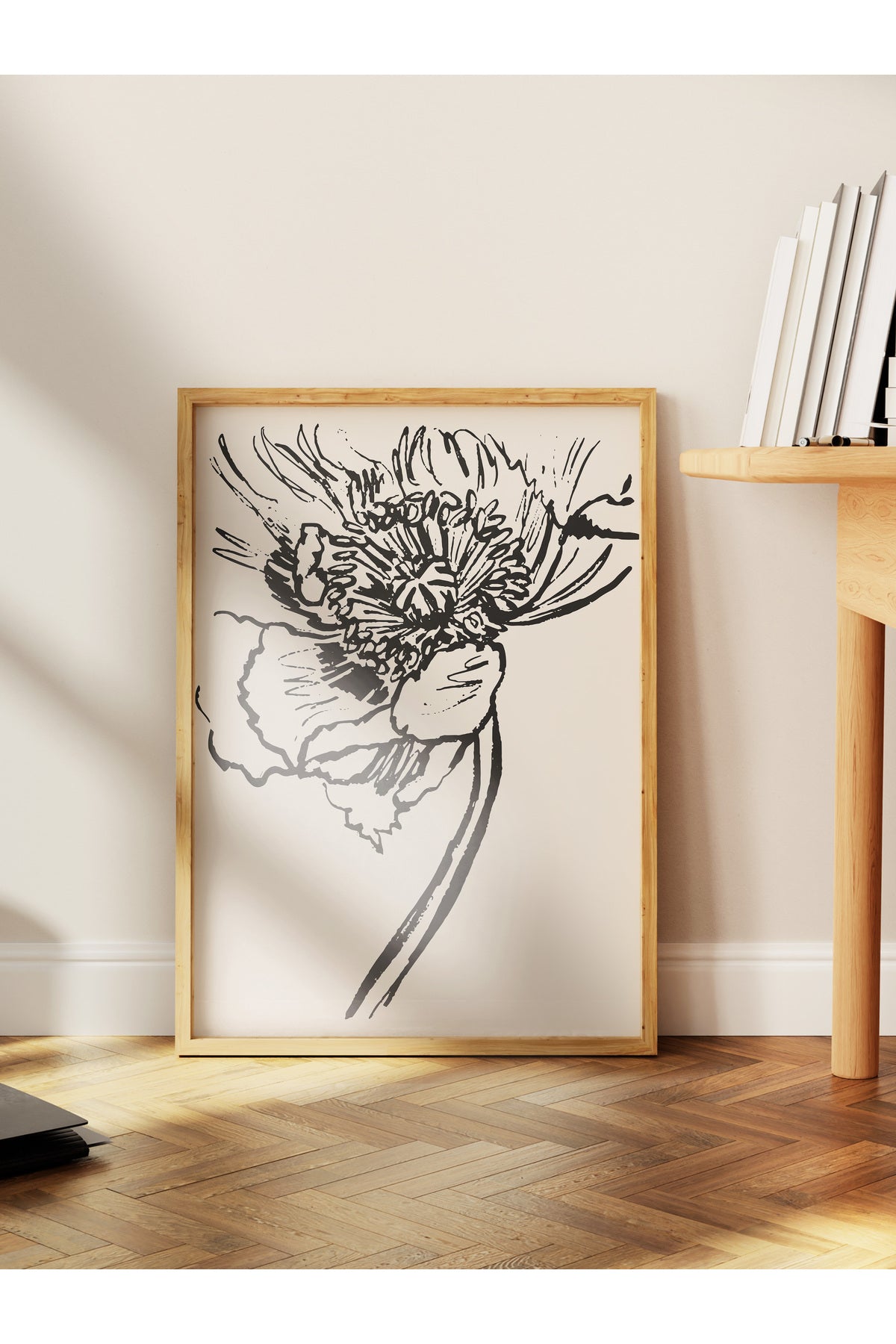 Soft Boho Çerçevesiz Duvar Posteri, İskandinav Temalı Poster - Salon, Mutfak ve Yatak Odası Dekoru