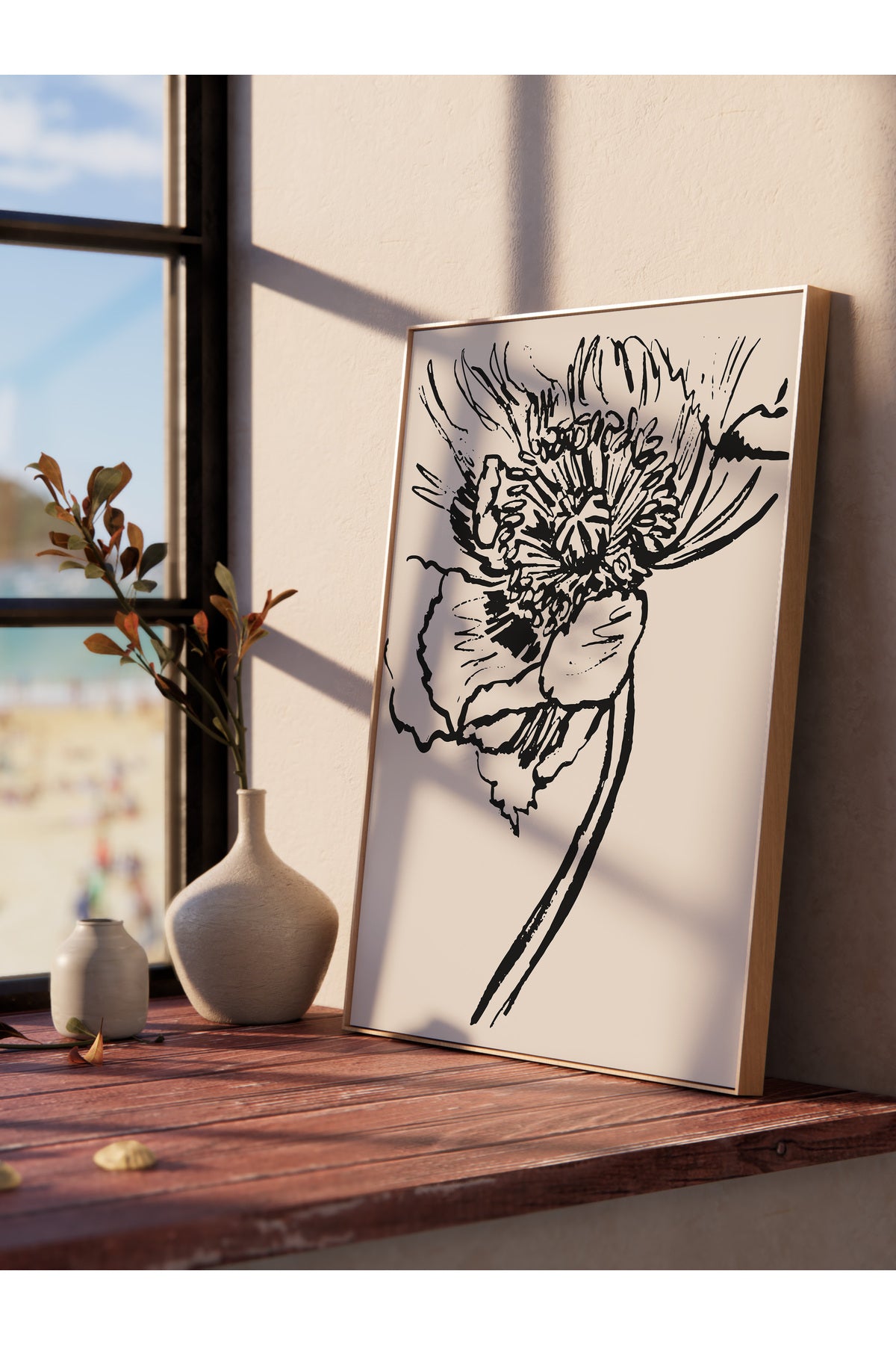 Soft Boho Çerçevesiz Duvar Posteri, İskandinav Temalı Poster - Salon, Mutfak ve Yatak Odası Dekoru