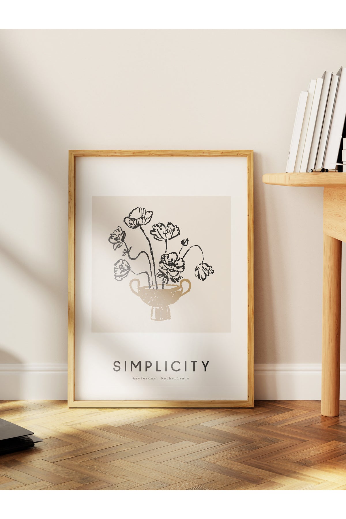Soft Boho Çerçevesiz Duvar Posteri, İskandinav Temalı Poster - Salon, Mutfak ve Yatak Odası Dekoru
