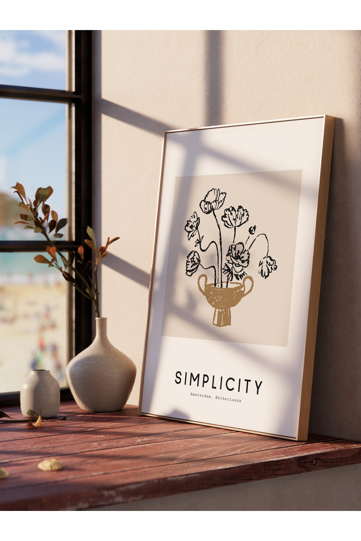 Soft Boho Çerçevesiz Duvar Posteri, İskandinav Temalı Poster - Salon, Mutfak ve Yatak Odası Dekoru
