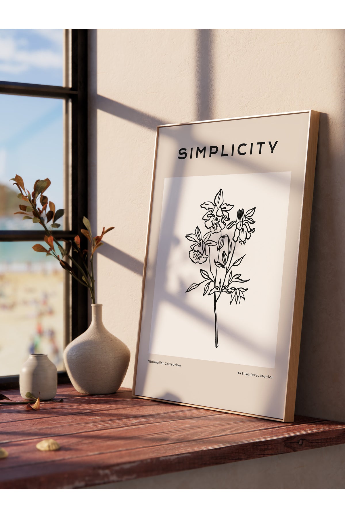 Soft Boho Çerçevesiz Duvar Posteri, İskandinav Temalı Poster - Salon, Mutfak ve Yatak Odası Dekoru