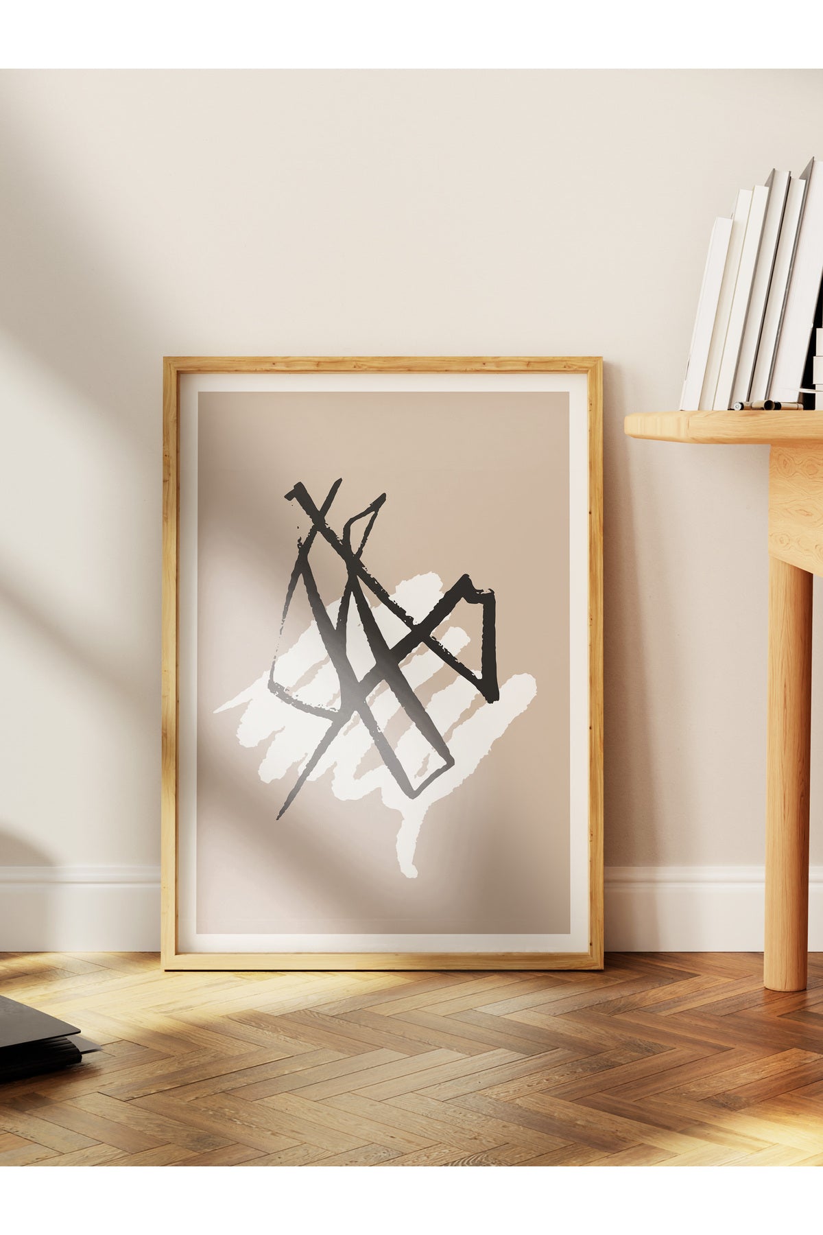 Soft Boho Çerçevesiz Duvar Posteri, İskandinav Temalı Poster - Salon, Mutfak ve Yatak Odası Dekoru