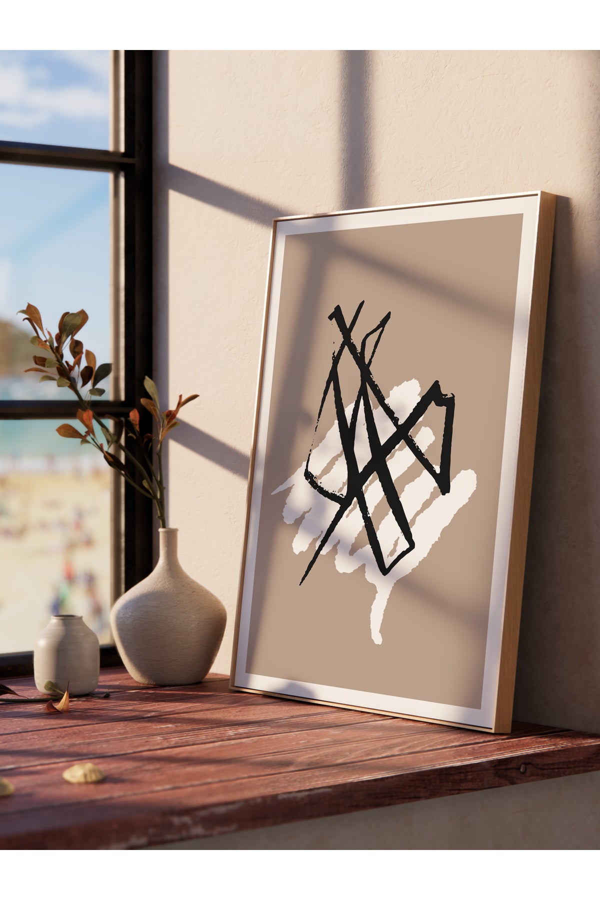 Soft Boho Çerçevesiz Duvar Posteri, İskandinav Temalı Poster - Salon, Mutfak ve Yatak Odası Dekoru