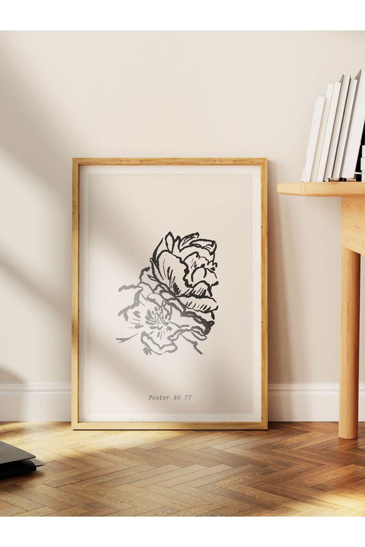 Soft Boho Çerçevesiz Duvar Posteri, İskandinav Temalı Poster - Salon, Mutfak ve Yatak Odası Dekoru