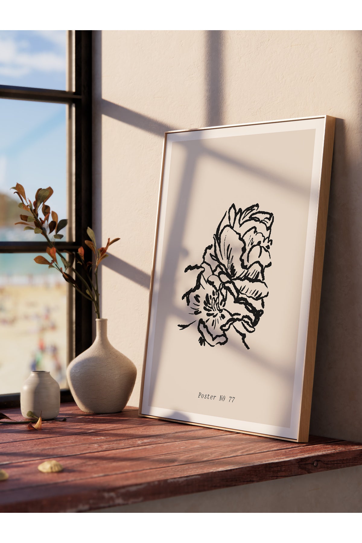 Soft Boho Çerçevesiz Duvar Posteri, İskandinav Temalı Poster - Salon, Mutfak ve Yatak Odası Dekoru