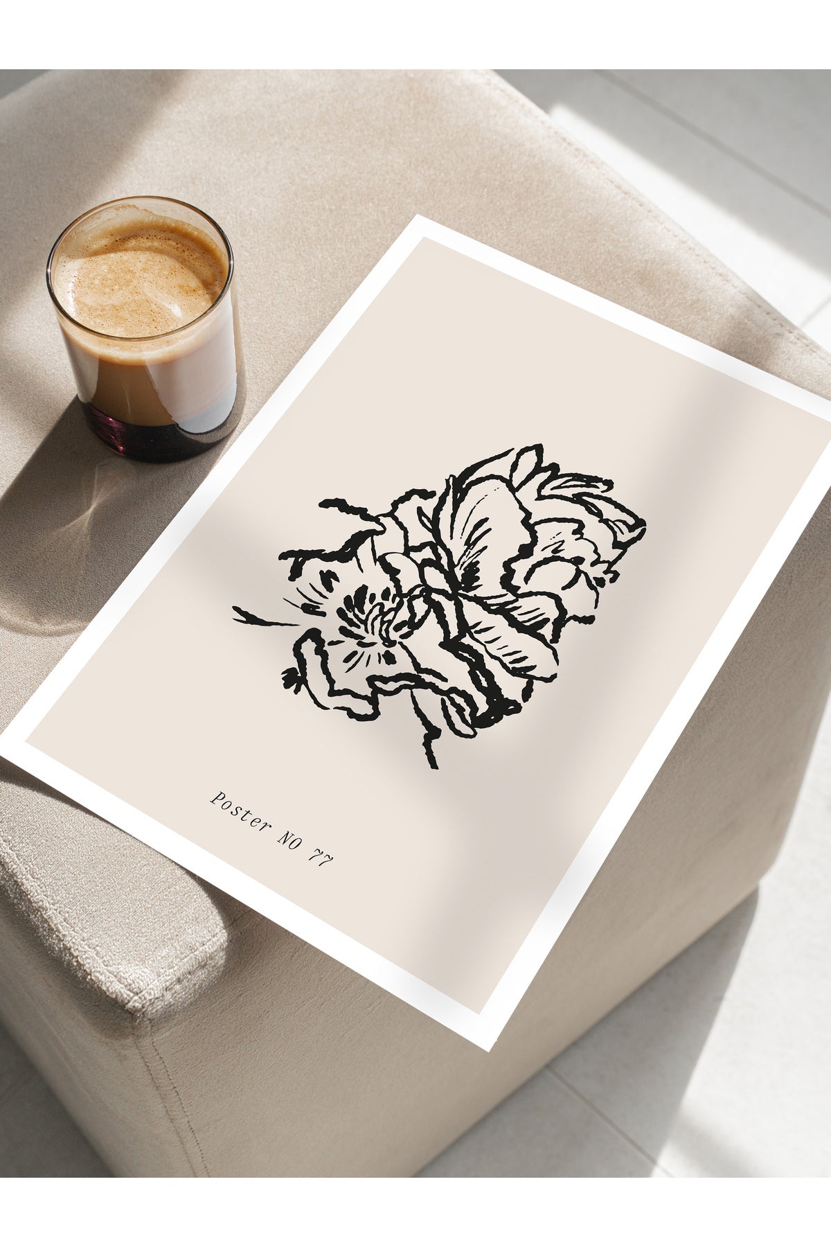 Soft Boho Çerçevesiz Duvar Posteri, İskandinav Temalı Poster - Salon, Mutfak ve Yatak Odası Dekoru