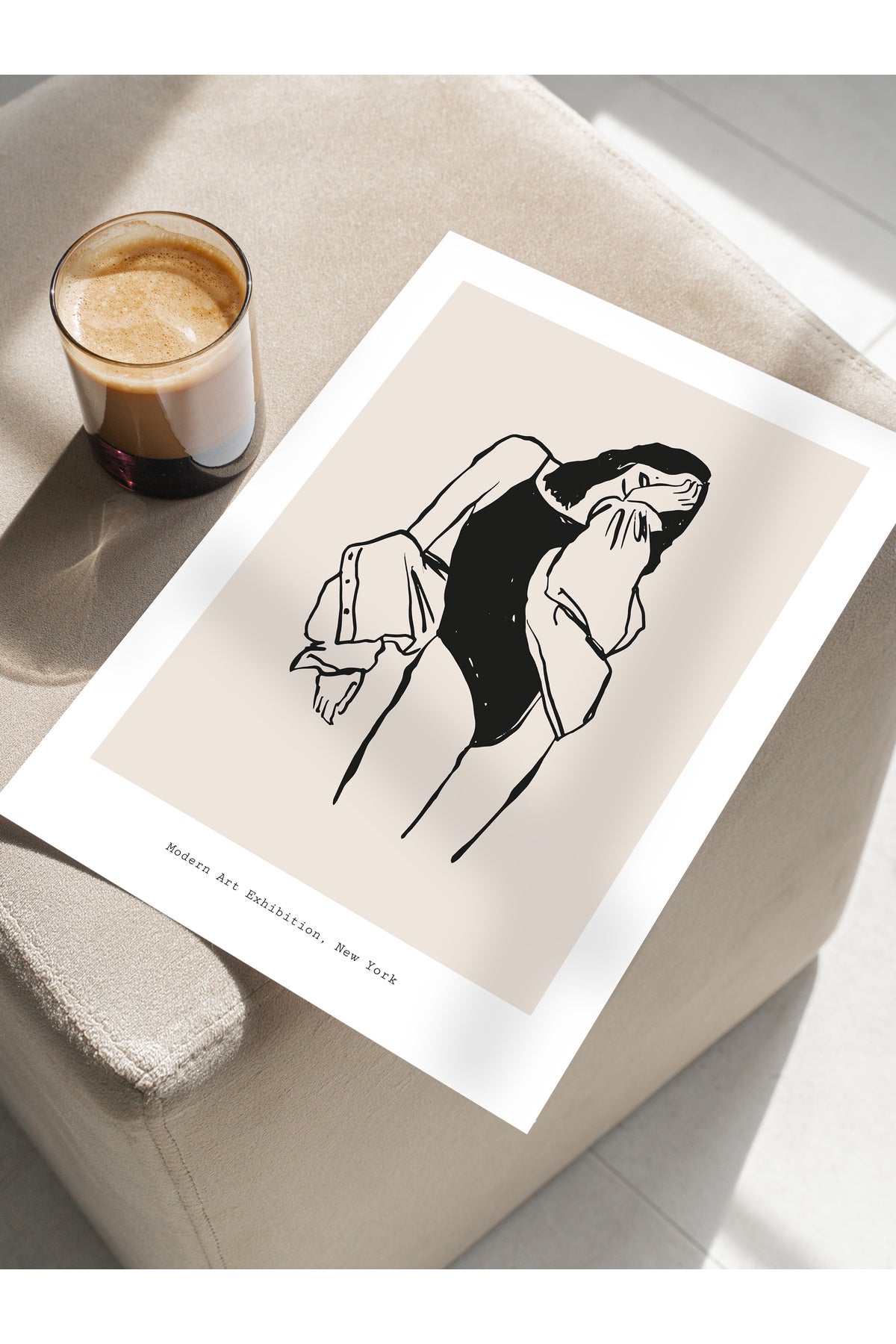 Soft Boho Çerçevesiz Duvar Posteri, İskandinav Temalı Poster - Salon, Mutfak ve Yatak Odası Dekoru