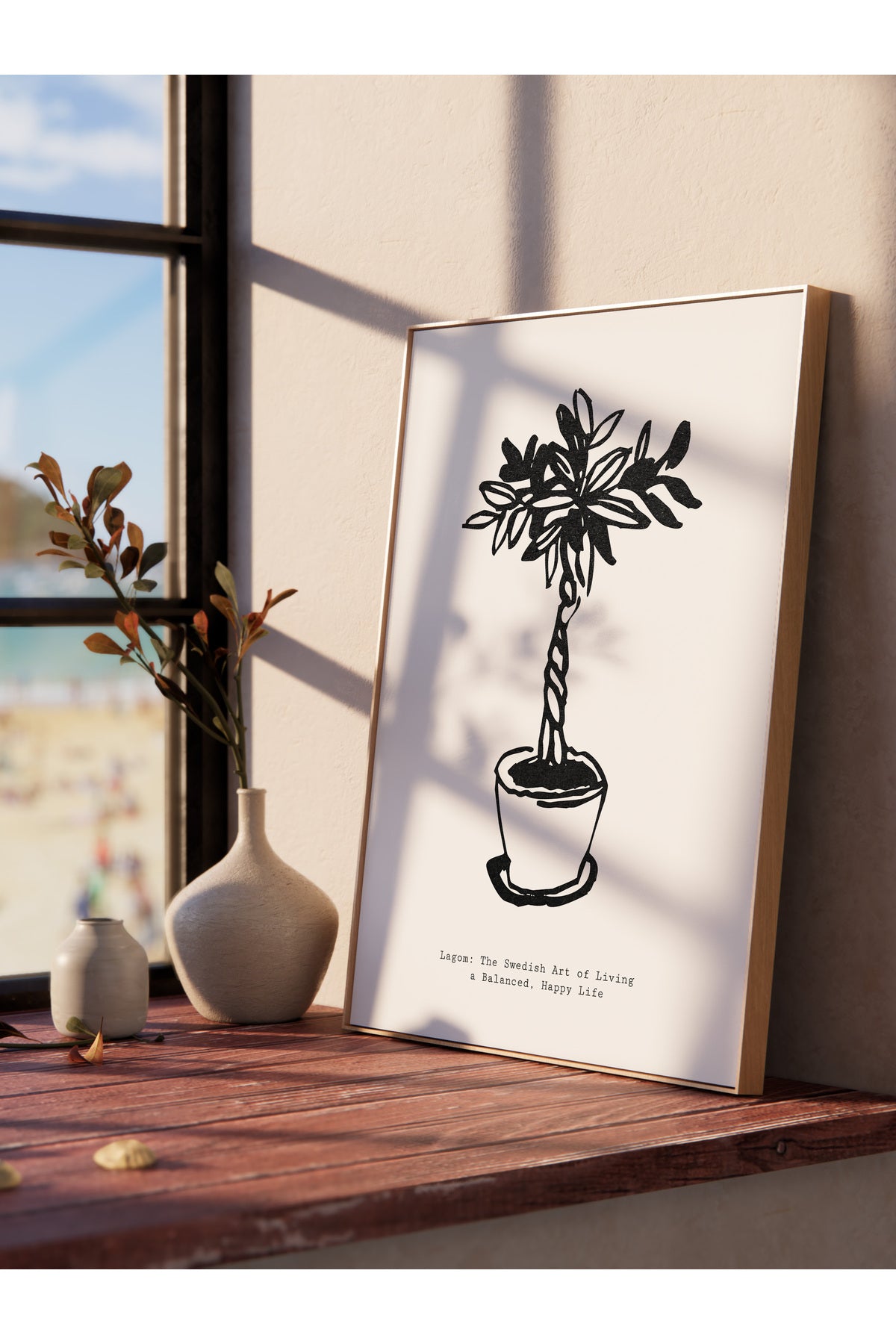 Soft Boho Çerçevesiz Duvar Posteri, İskandinav Temalı Poster - Salon, Mutfak ve Yatak Odası Dekoru