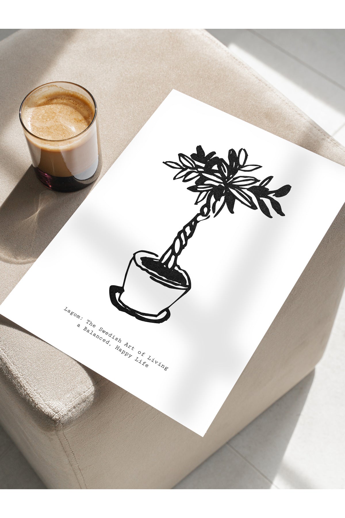 Soft Boho Çerçevesiz Duvar Posteri, İskandinav Temalı Poster - Salon, Mutfak ve Yatak Odası Dekoru