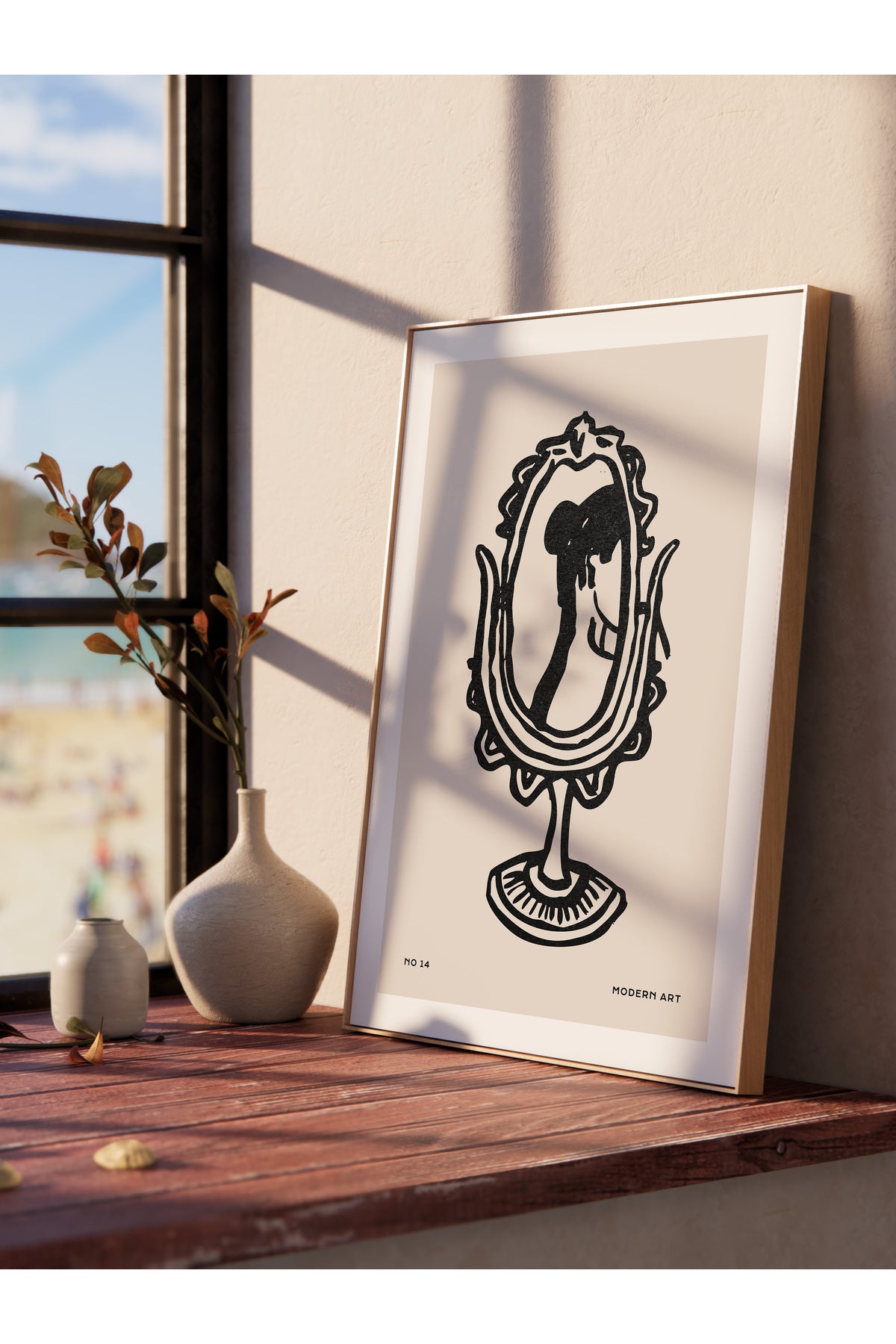 Soft Boho Çerçevesiz Duvar Posteri, İskandinav Temalı Poster - Salon, Mutfak ve Yatak Odası Dekoru