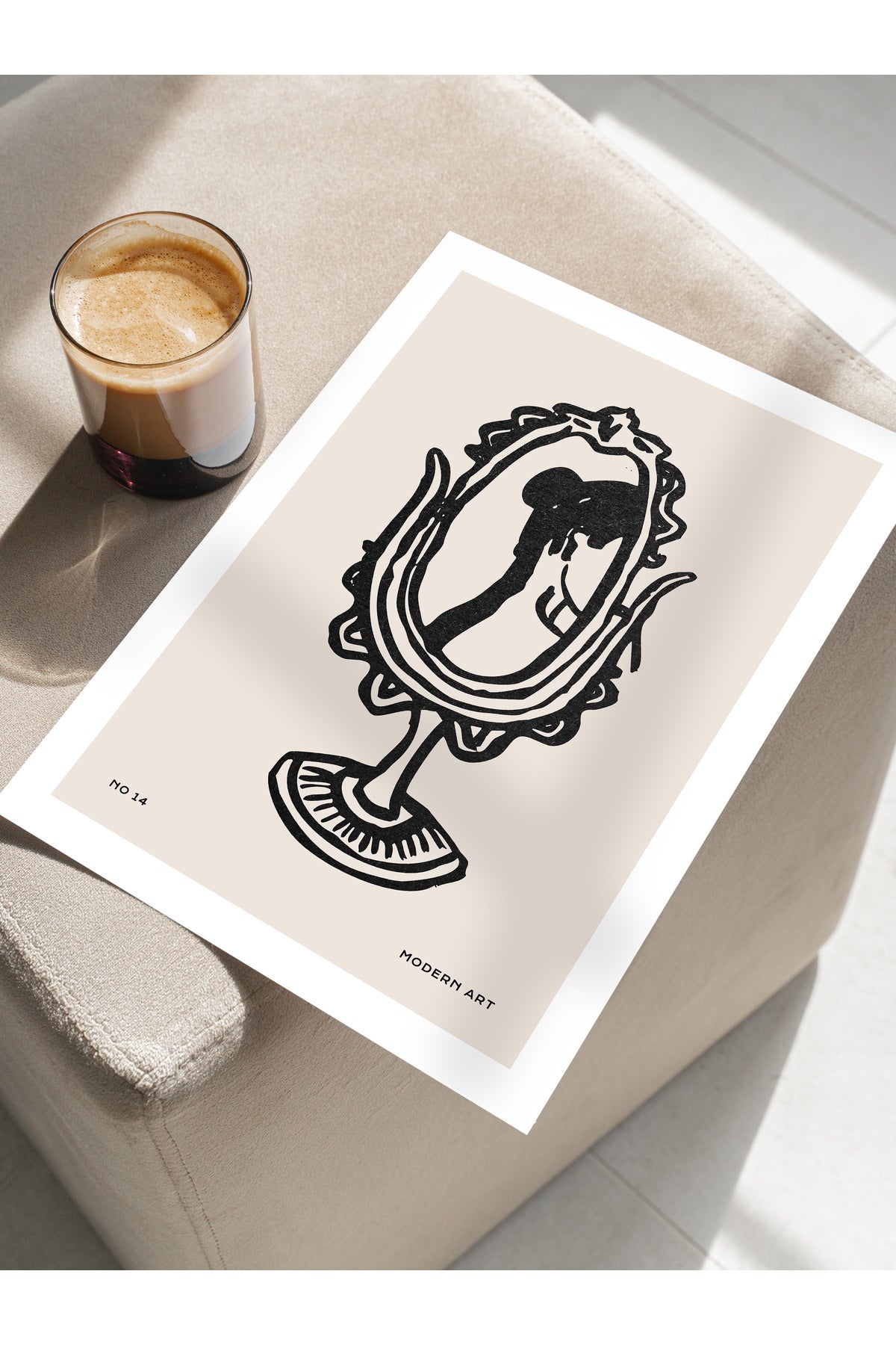 Soft Boho Çerçevesiz Duvar Posteri, İskandinav Temalı Poster - Salon, Mutfak ve Yatak Odası Dekoru