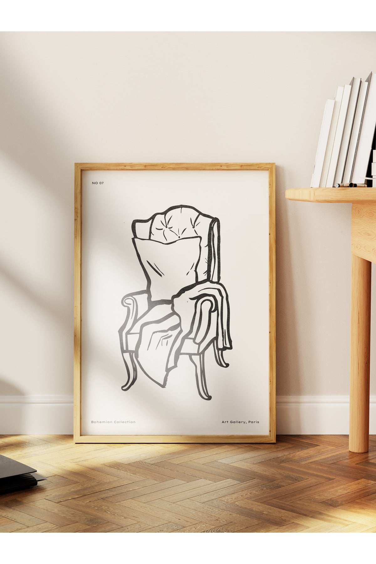 Soft Boho Çerçevesiz Duvar Posteri, İskandinav Temalı Poster - Salon, Mutfak ve Yatak Odası Dekoru