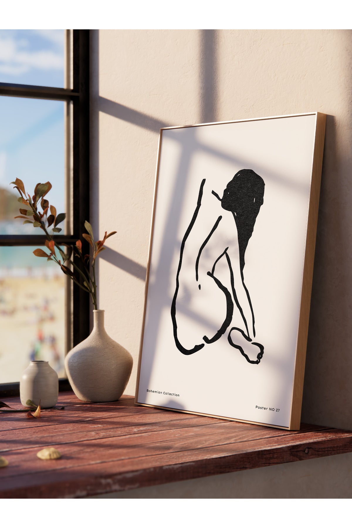 Soft Boho Çerçevesiz Duvar Posteri, İskandinav Temalı Poster - Salon, Mutfak ve Yatak Odası Dekoru