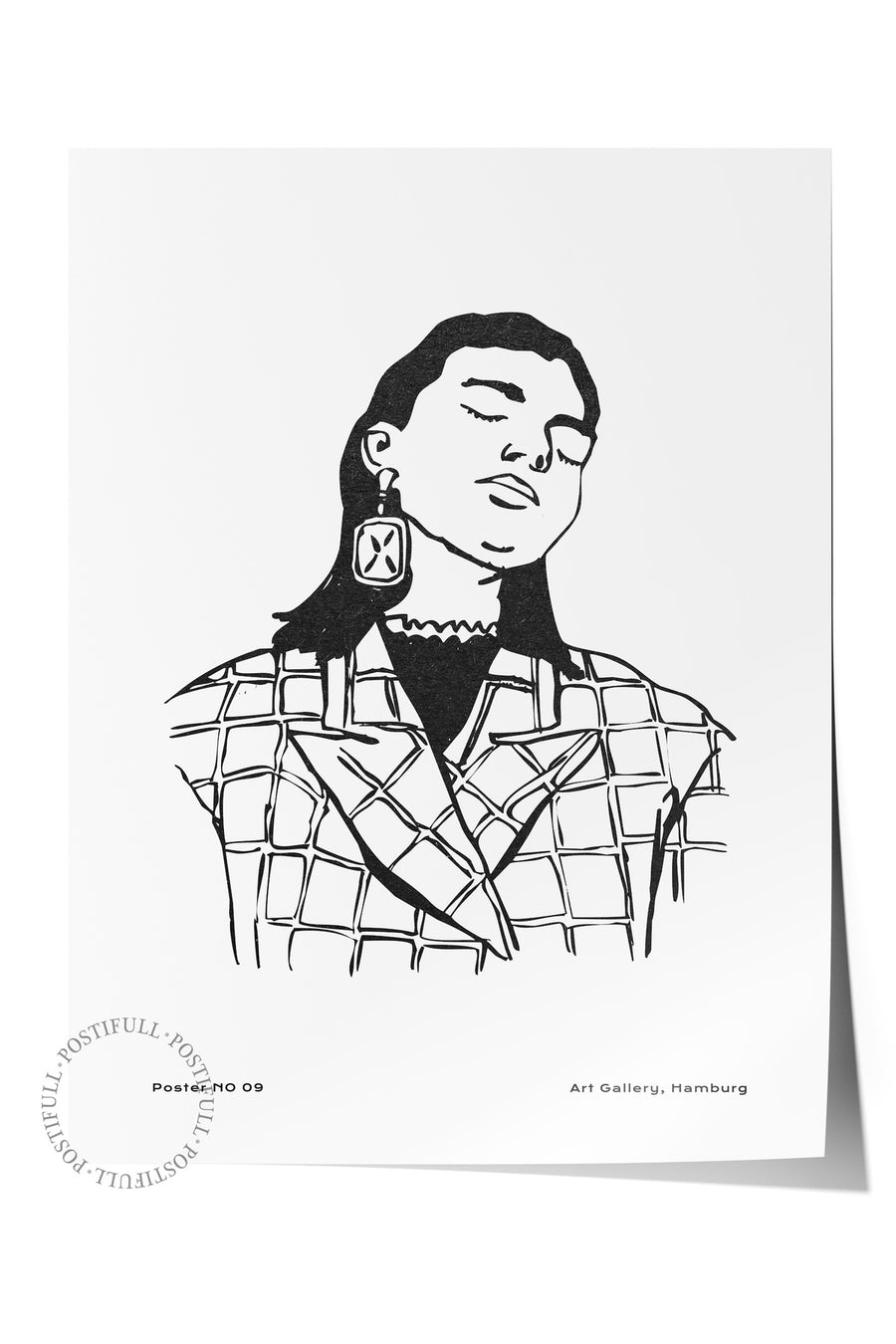 Farklı Tonlarda Kadın Figürü Çizimi Bohem & Boho Çerçevesiz Poster