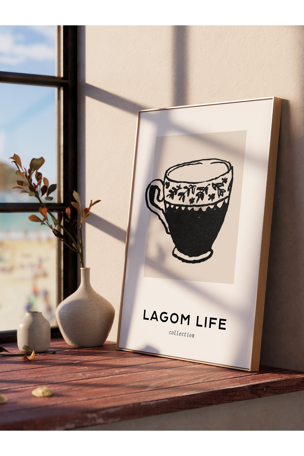 Soft Boho Çerçevesiz Duvar Posteri, İskandinav Temalı Poster - Salon, Mutfak ve Yatak Odası Dekoru