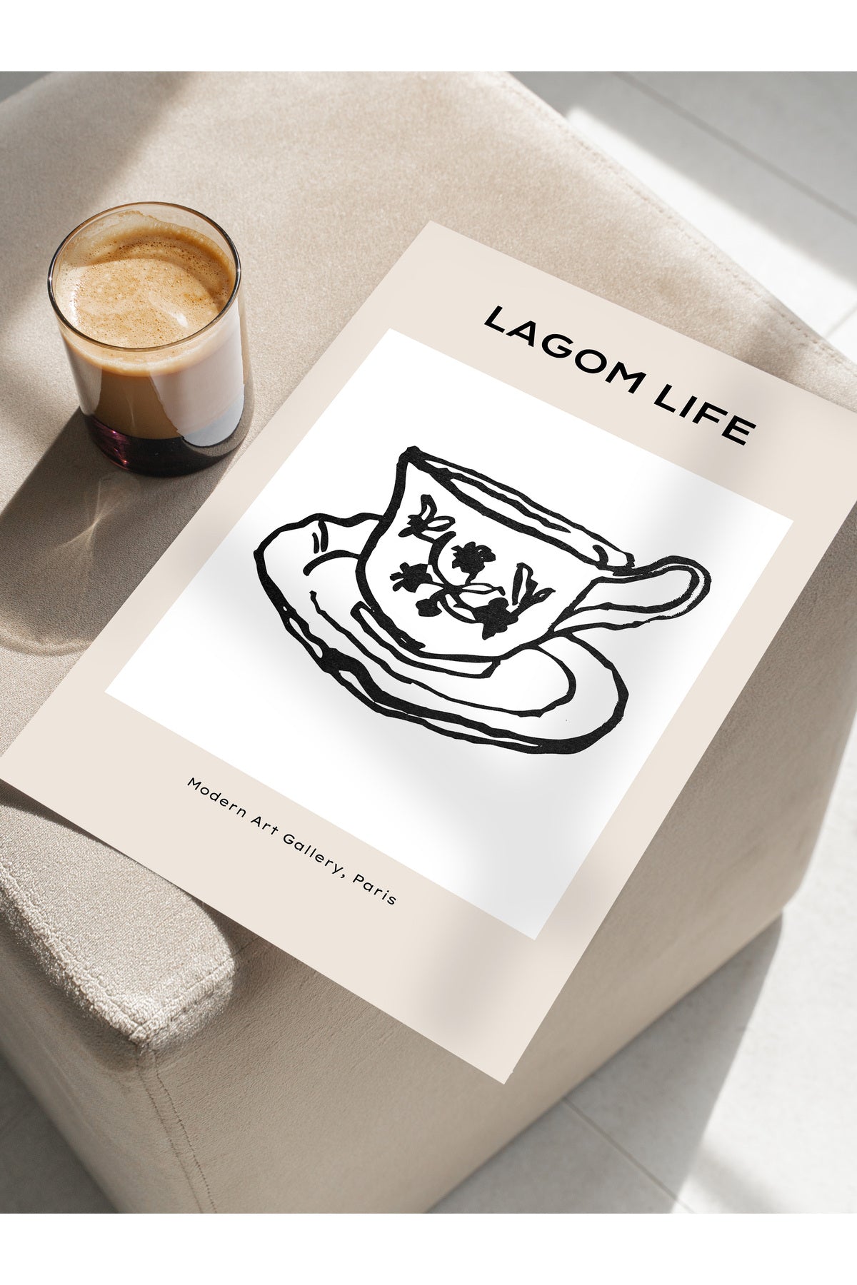 Soft Boho Çerçevesiz Duvar Posteri, İskandinav Temalı Poster - Salon, Mutfak ve Yatak Odası Dekoru