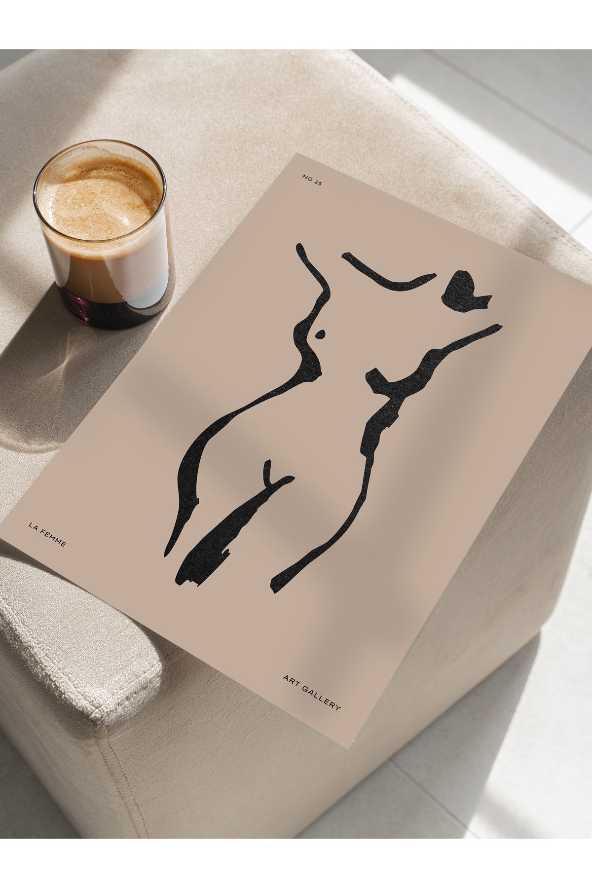 Soft Boho Çerçevesiz Duvar Posteri, İskandinav Temalı Poster - Salon, Mutfak ve Yatak Odası Dekoru