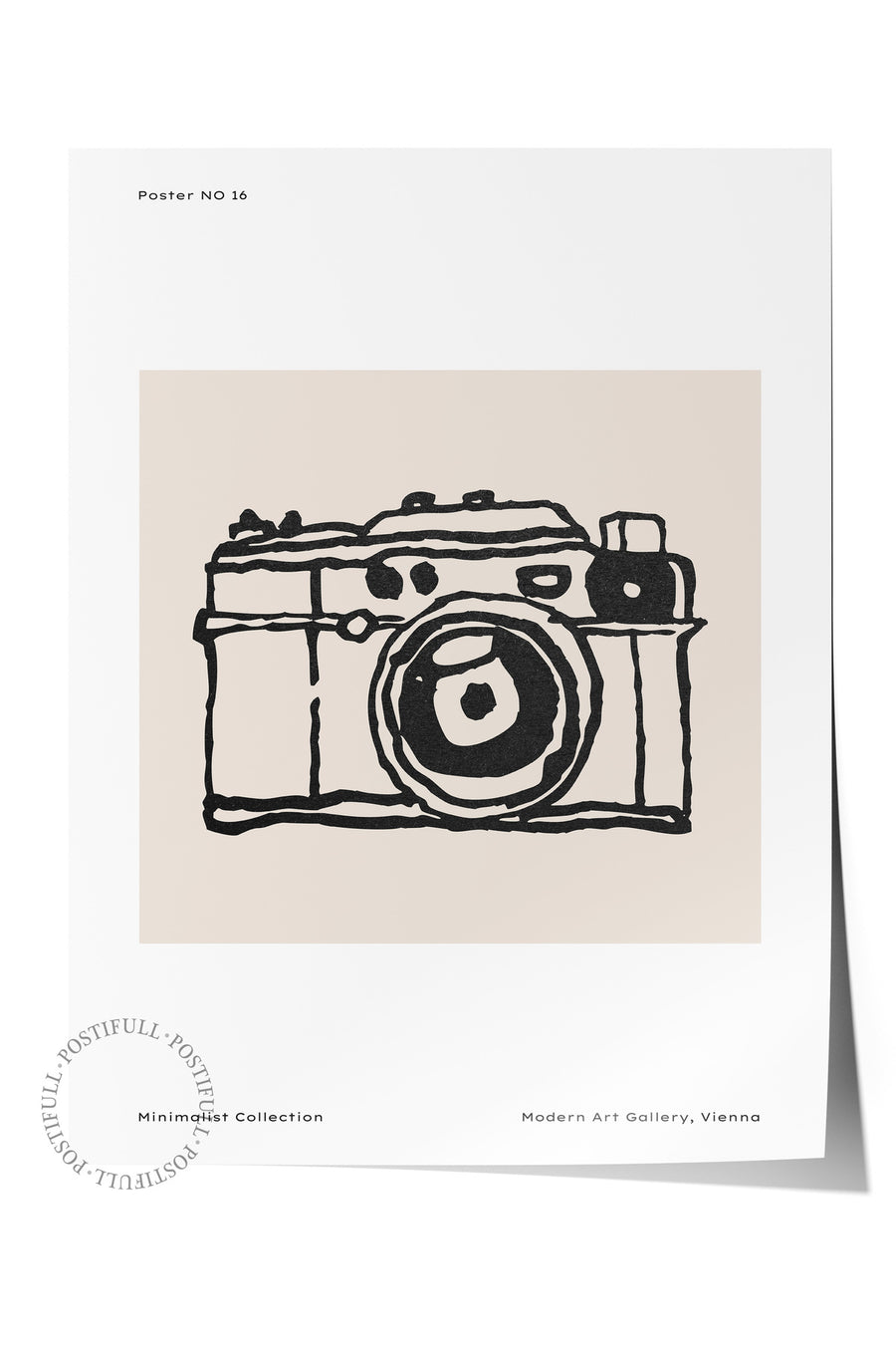 Minimalist fotoğraf makinesi çizimi Bohem & Boho Çerçevesiz Poster