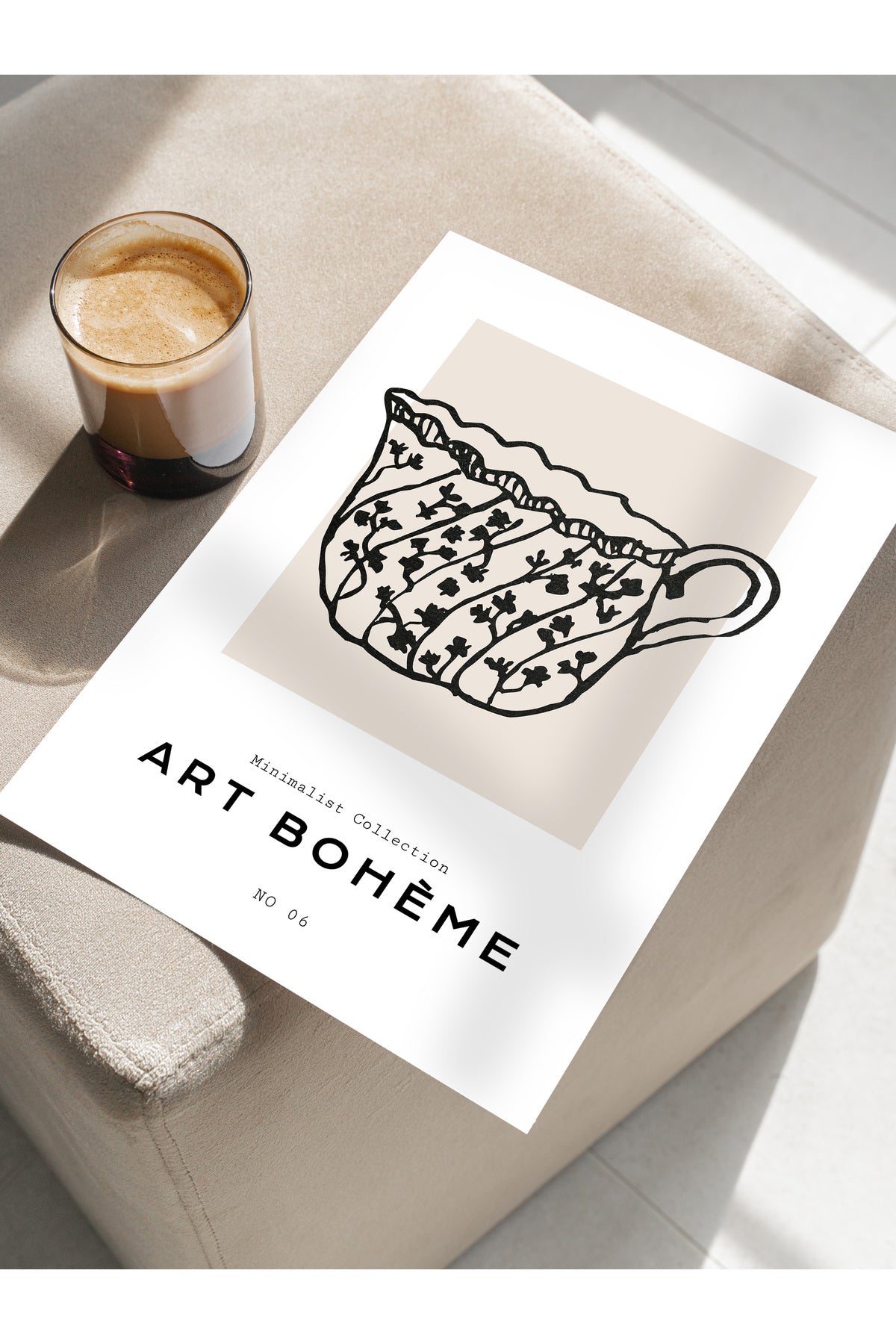 Soft Boho Çerçevesiz Duvar Posteri, İskandinav Temalı Poster - Salon, Mutfak ve Yatak Odası Dekoru