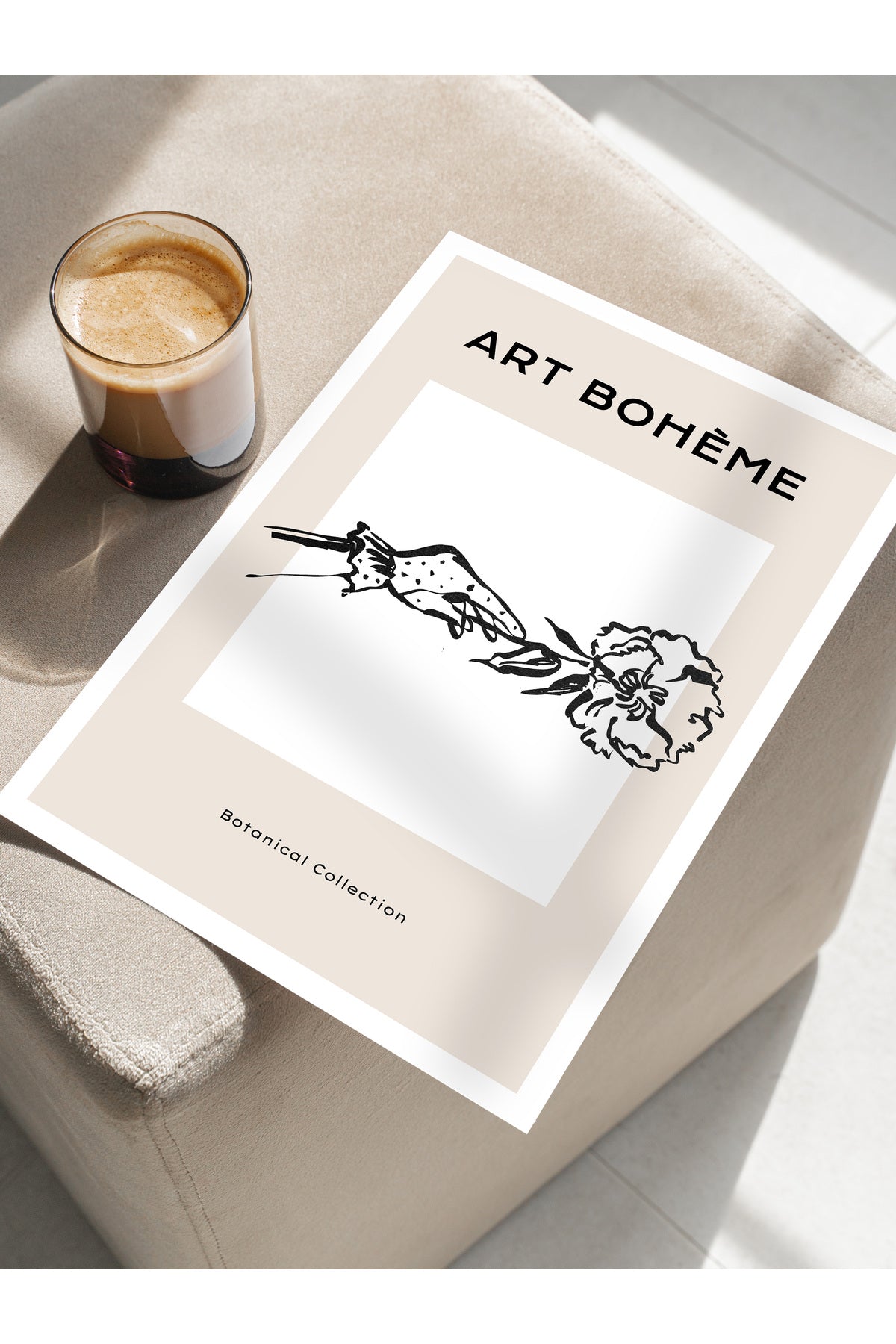 Soft Boho Çerçevesiz Duvar Posteri, İskandinav Temalı Poster - Salon, Mutfak ve Yatak Odası Dekoru