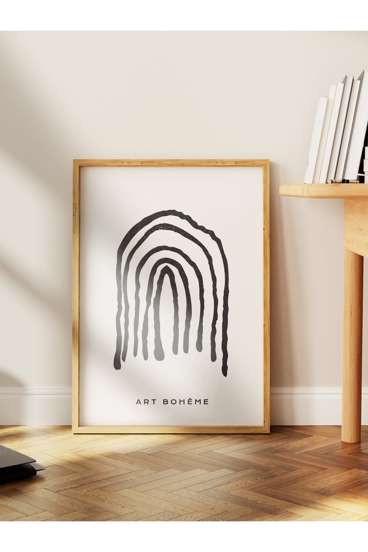 Soft Boho Çerçevesiz Duvar Posteri, İskandinav Temalı Poster - Salon, Mutfak ve Yatak Odası Dekoru