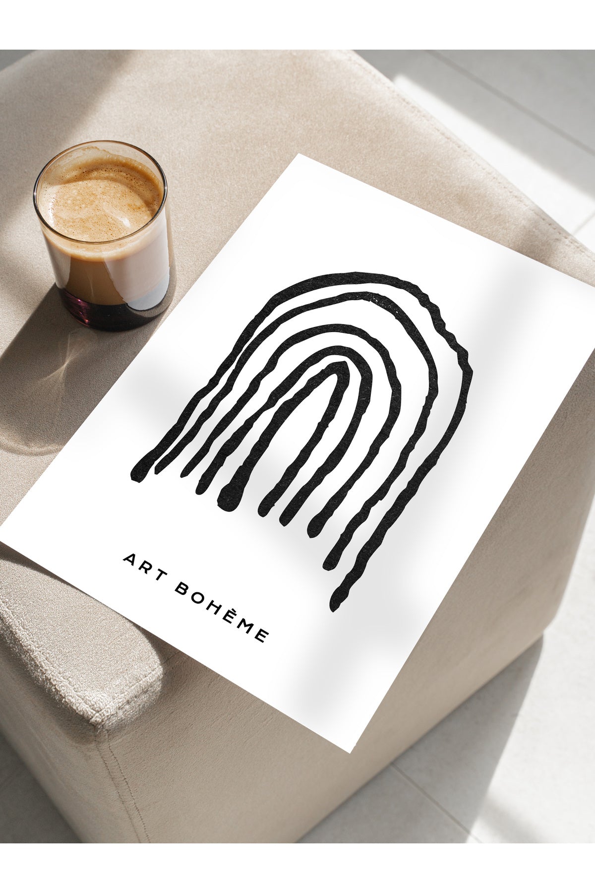 Soft Boho Çerçevesiz Duvar Posteri, İskandinav Temalı Poster - Salon, Mutfak ve Yatak Odası Dekoru