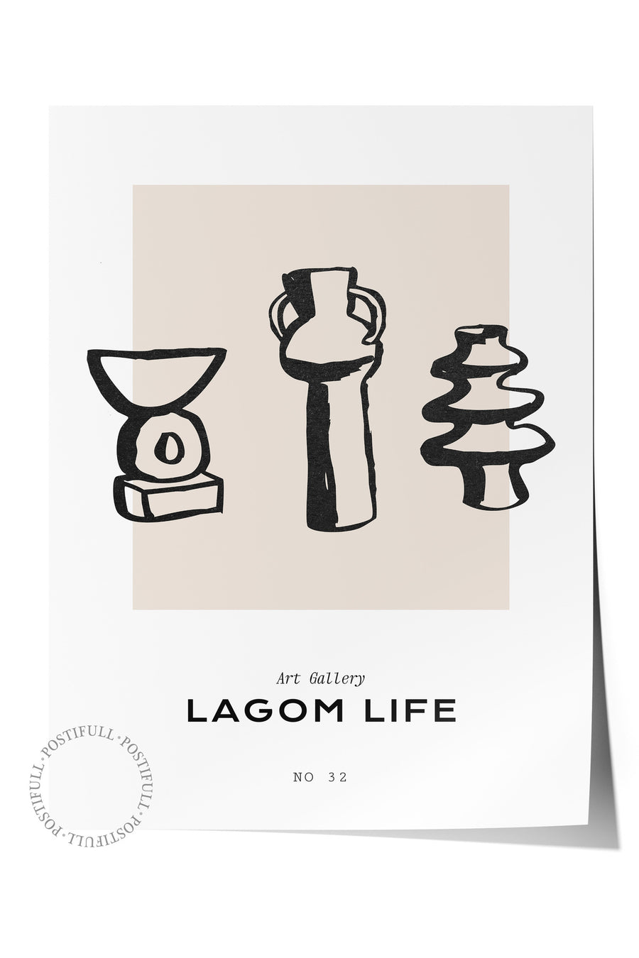 Farklı Tonlarda LAGOM LIFE Bohem & Boho Çerçevesiz Poster