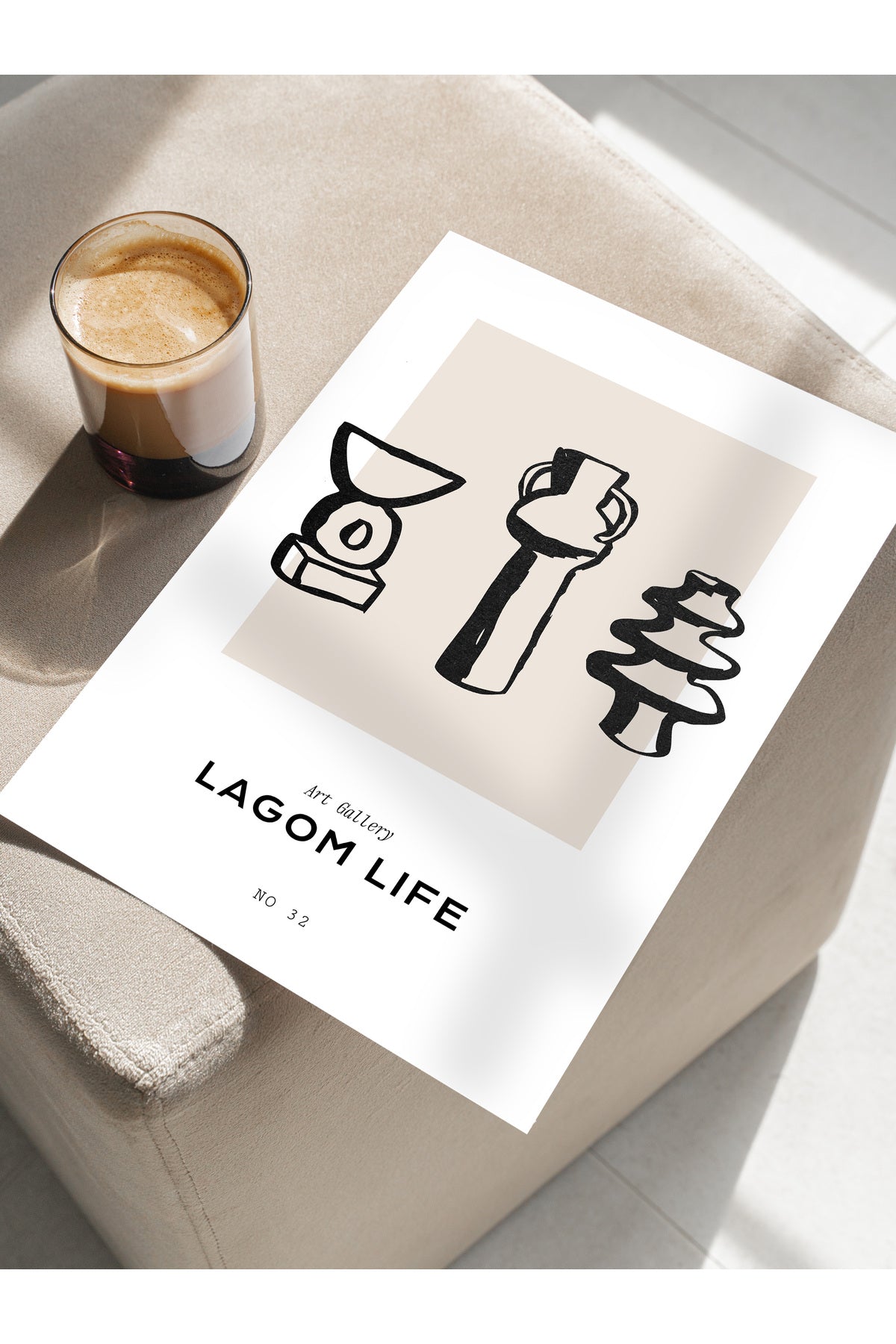 Soft Boho Çerçevesiz Duvar Posteri, İskandinav Temalı Poster - Salon, Mutfak ve Yatak Odası Dekoru