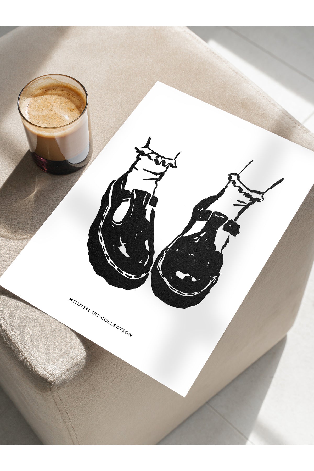 Soft Boho Çerçevesiz Duvar Posteri, İskandinav Temalı Poster - Salon, Mutfak ve Yatak Odası Dekoru