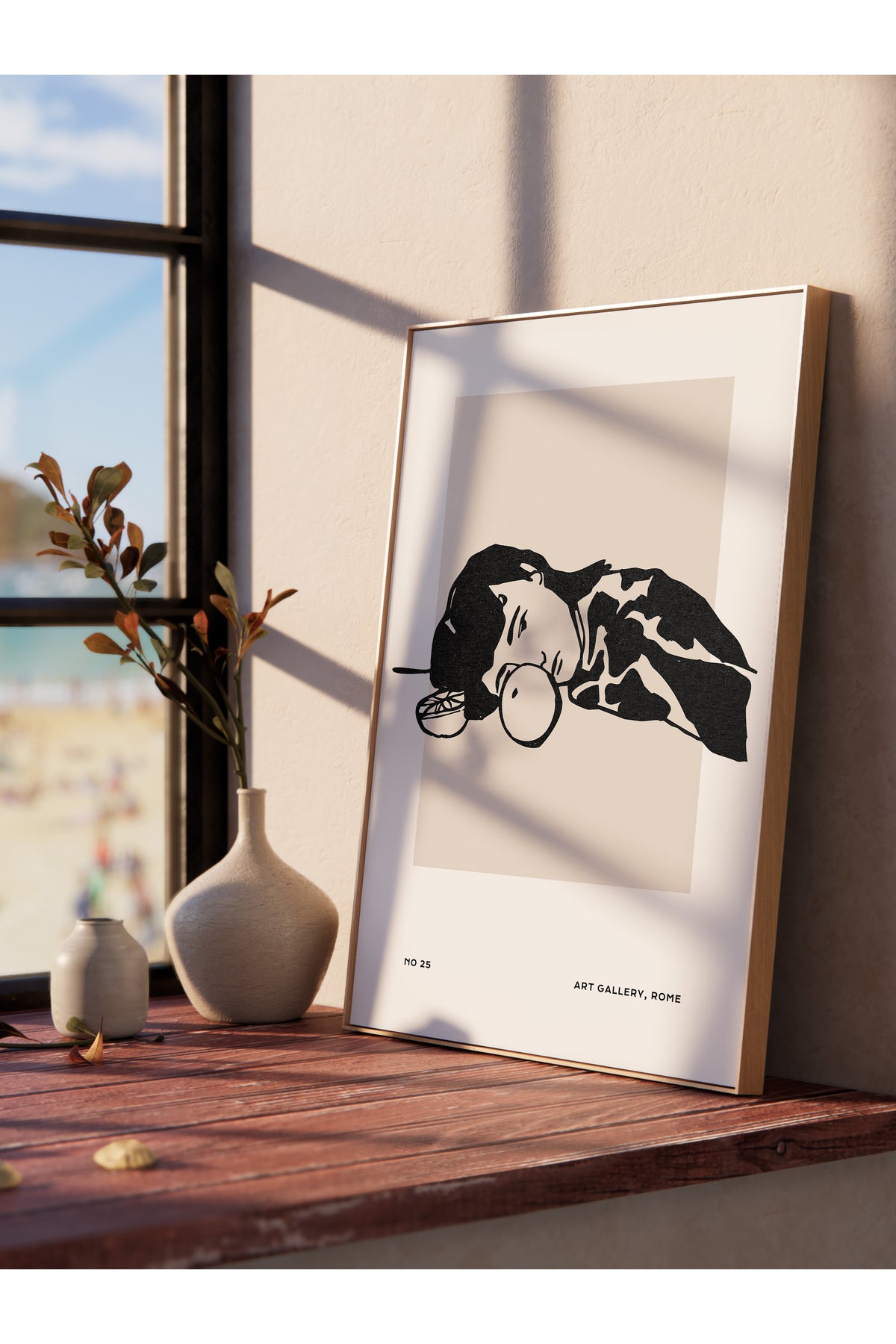 Soft Boho Çerçevesiz Duvar Posteri, İskandinav Temalı Poster - Salon, Mutfak ve Yatak Odası Dekoru