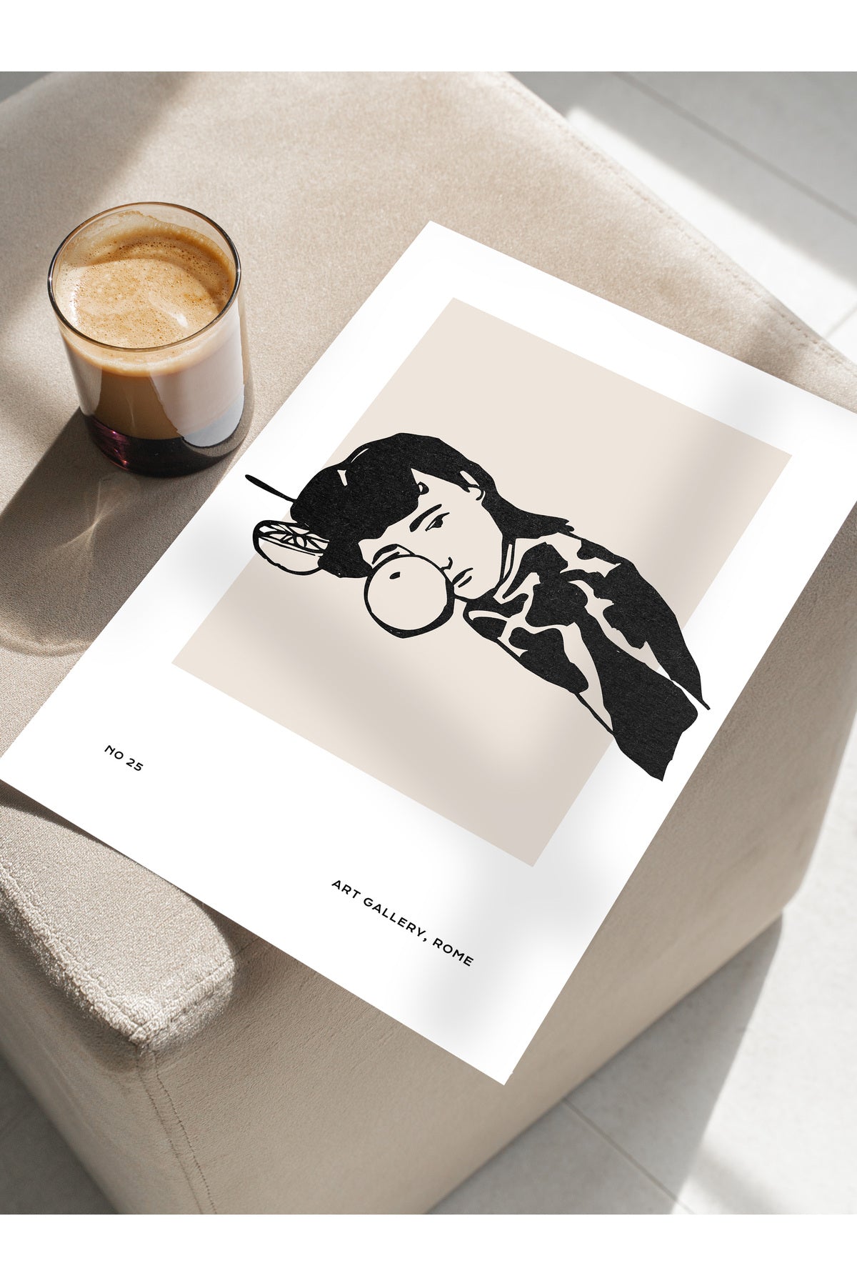 Soft Boho Çerçevesiz Duvar Posteri, İskandinav Temalı Poster - Salon, Mutfak ve Yatak Odası Dekoru