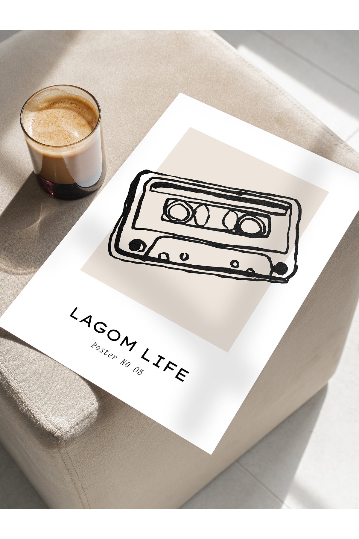 Soft Boho Çerçevesiz Duvar Posteri, İskandinav Temalı Poster - Salon, Mutfak ve Yatak Odası Dekoru