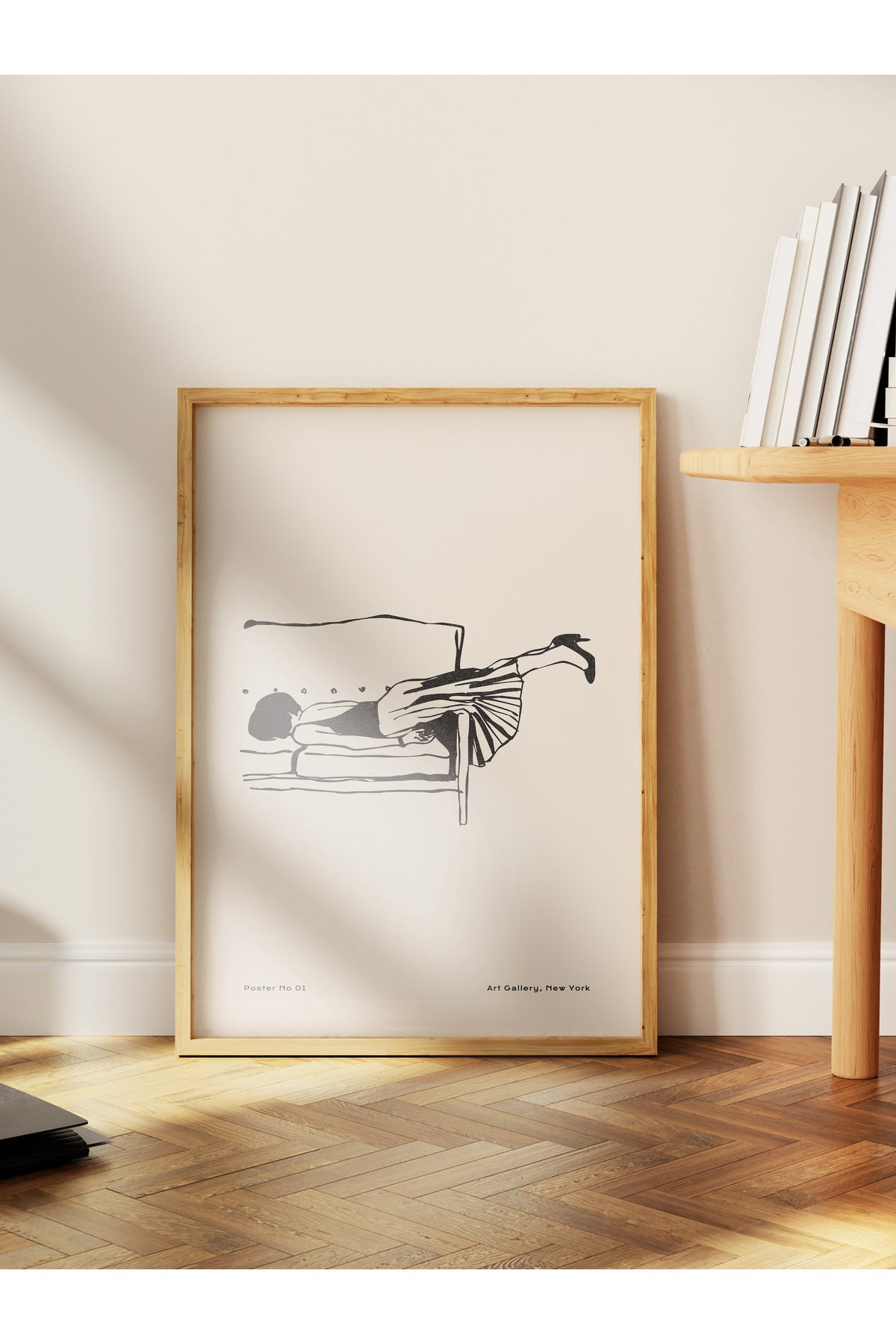 Soft Boho Çerçevesiz Duvar Posteri, İskandinav Temalı Poster - Salon, Mutfak ve Yatak Odası Dekoru