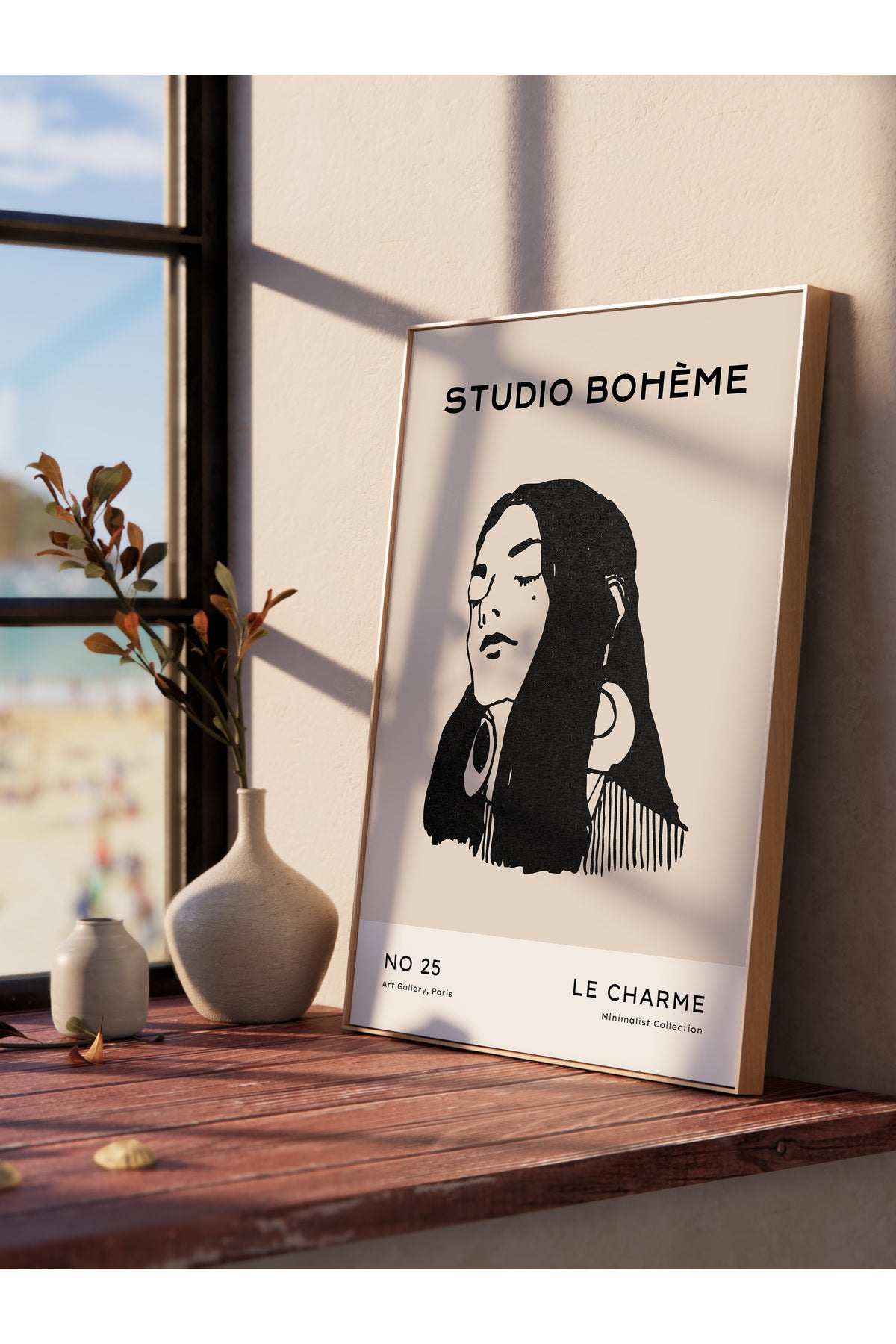 Soft Boho Çerçevesiz Duvar Posteri, İskandinav Temalı Poster - Salon, Mutfak ve Yatak Odası Dekoru