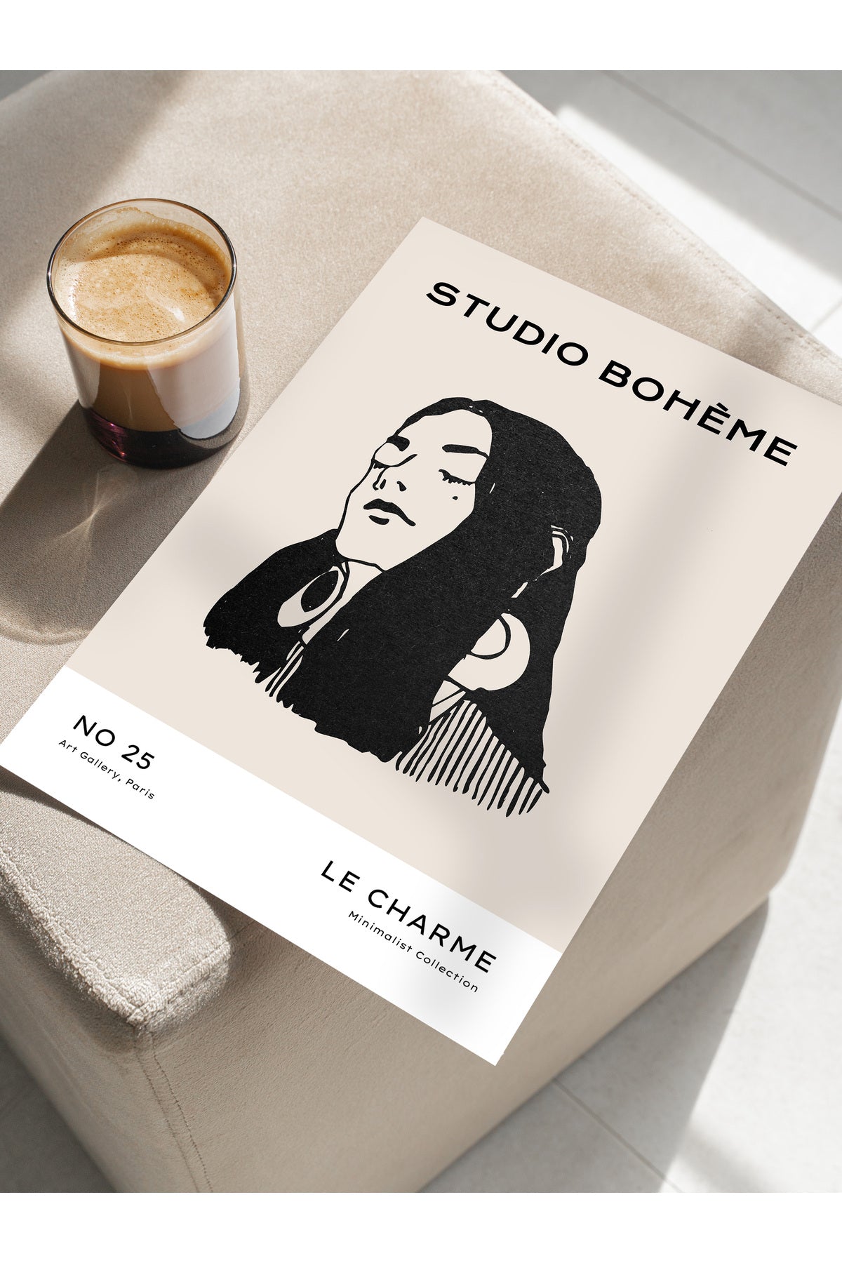 Soft Boho Çerçevesiz Duvar Posteri, İskandinav Temalı Poster - Salon, Mutfak ve Yatak Odası Dekoru