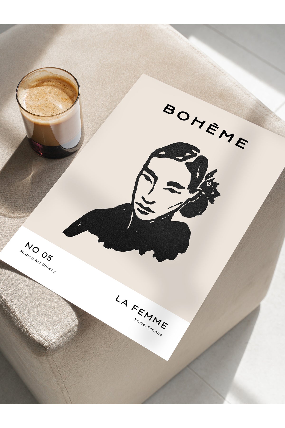 Soft Boho Çerçevesiz Duvar Posteri, İskandinav Temalı Poster - Salon, Mutfak ve Yatak Odası Dekoru