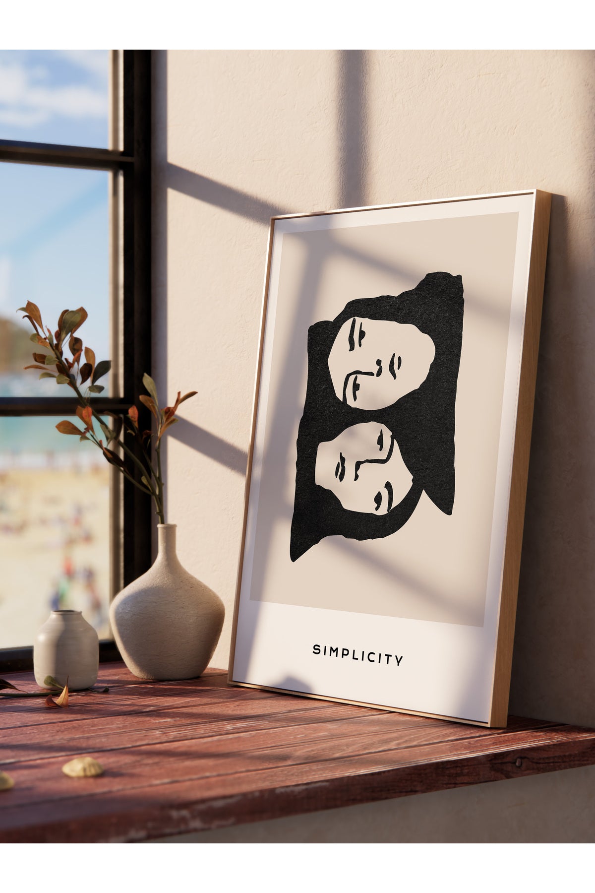 Soft Boho Çerçevesiz Duvar Posteri, İskandinav Temalı Poster - Salon, Mutfak ve Yatak Odası Dekoru