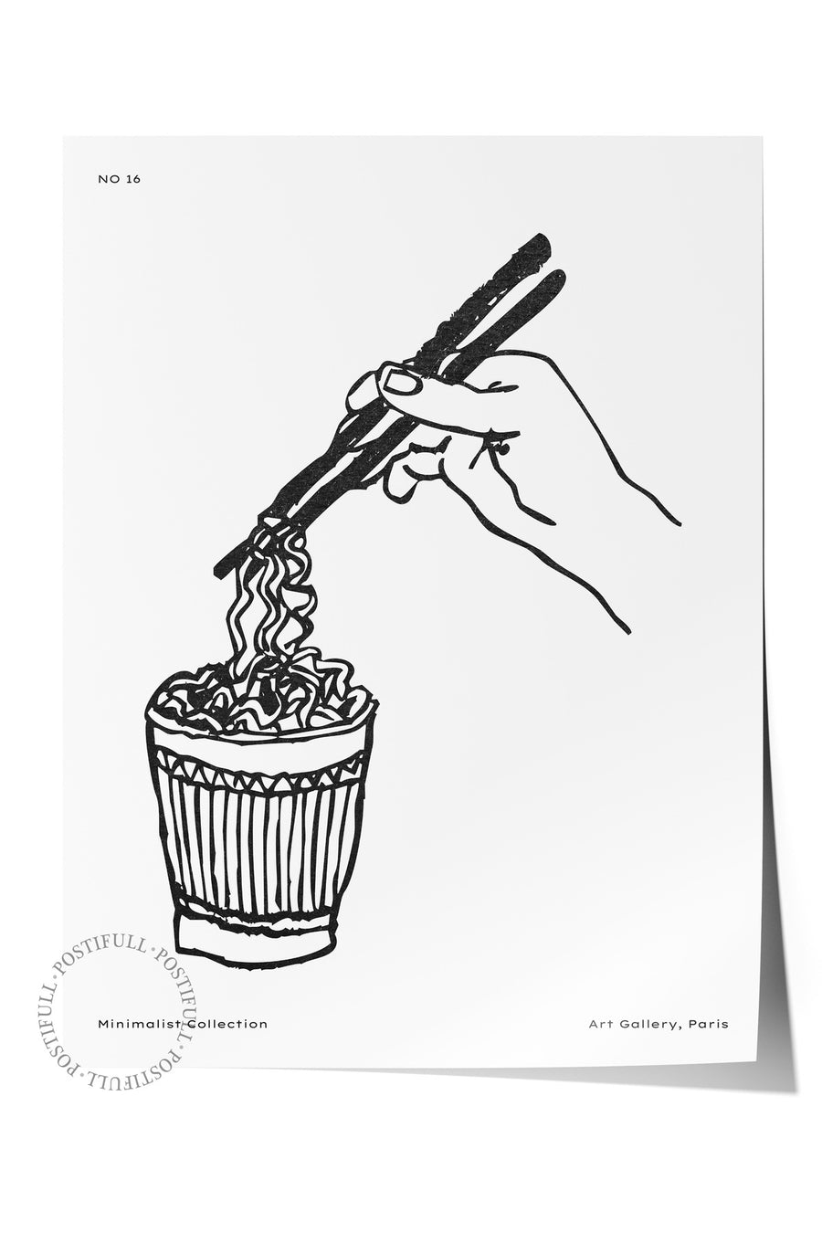 Makarnayı Çubukla Tutan El Bohem & Boho Çerçevesiz Poster