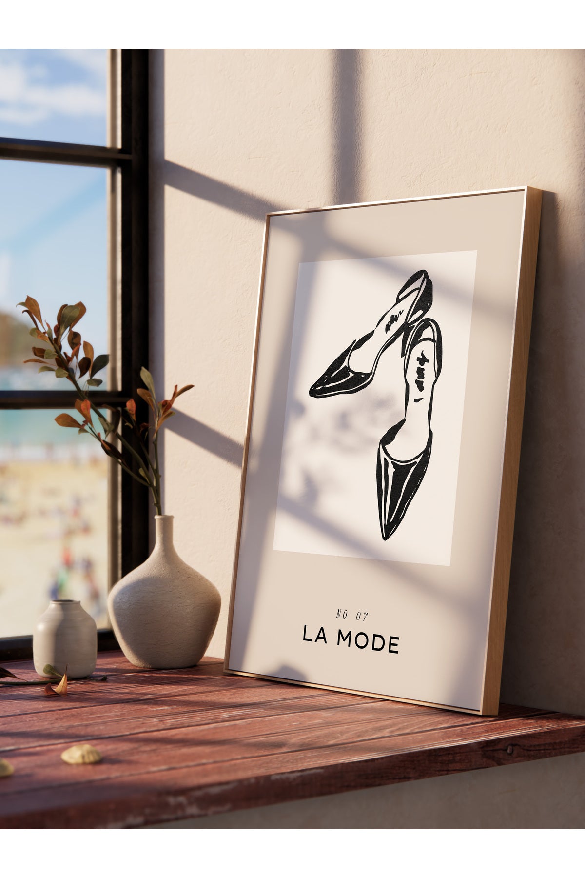 Soft Boho Çerçevesiz Duvar Posteri, İskandinav Temalı Poster - Salon, Mutfak ve Yatak Odası Dekoru