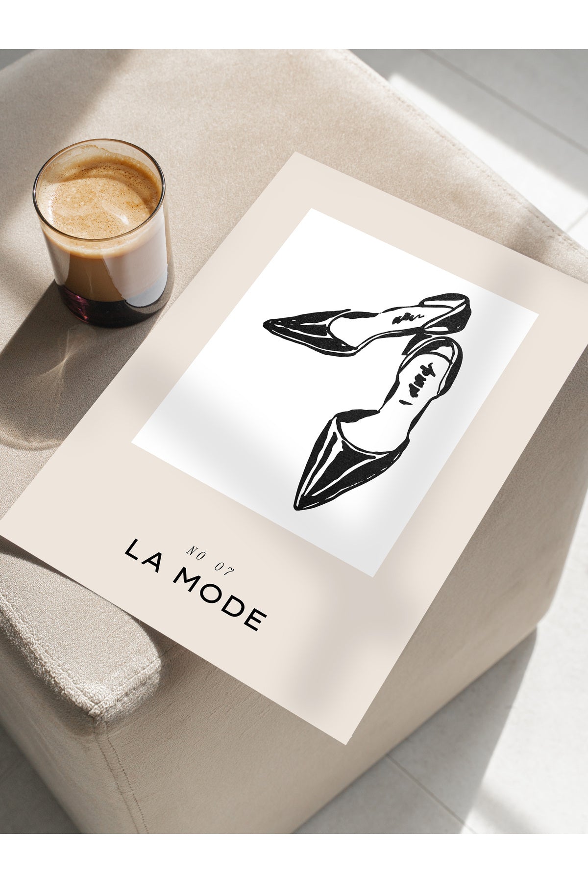 Soft Boho Çerçevesiz Duvar Posteri, İskandinav Temalı Poster - Salon, Mutfak ve Yatak Odası Dekoru