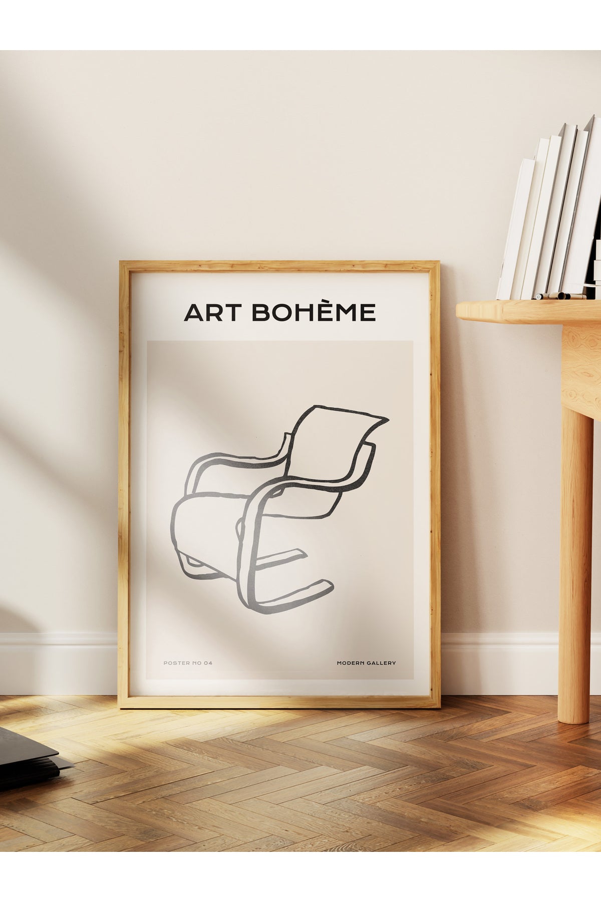 Soft Boho Çerçevesiz Duvar Posteri, İskandinav Temalı Poster - Salon, Mutfak ve Yatak Odası Dekoru