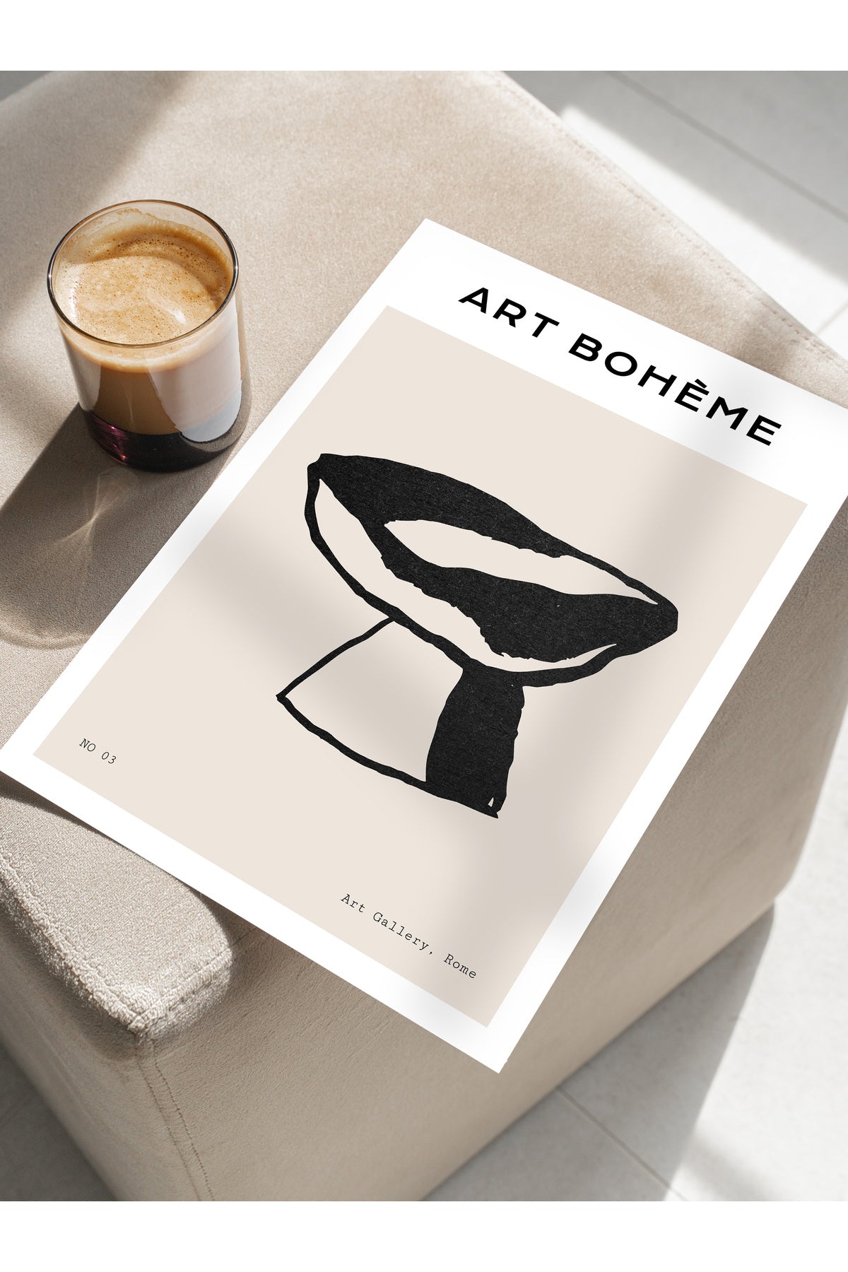 Soft Boho Çerçevesiz Duvar Posteri, İskandinav Temalı Poster - Salon, Mutfak ve Yatak Odası Dekoru