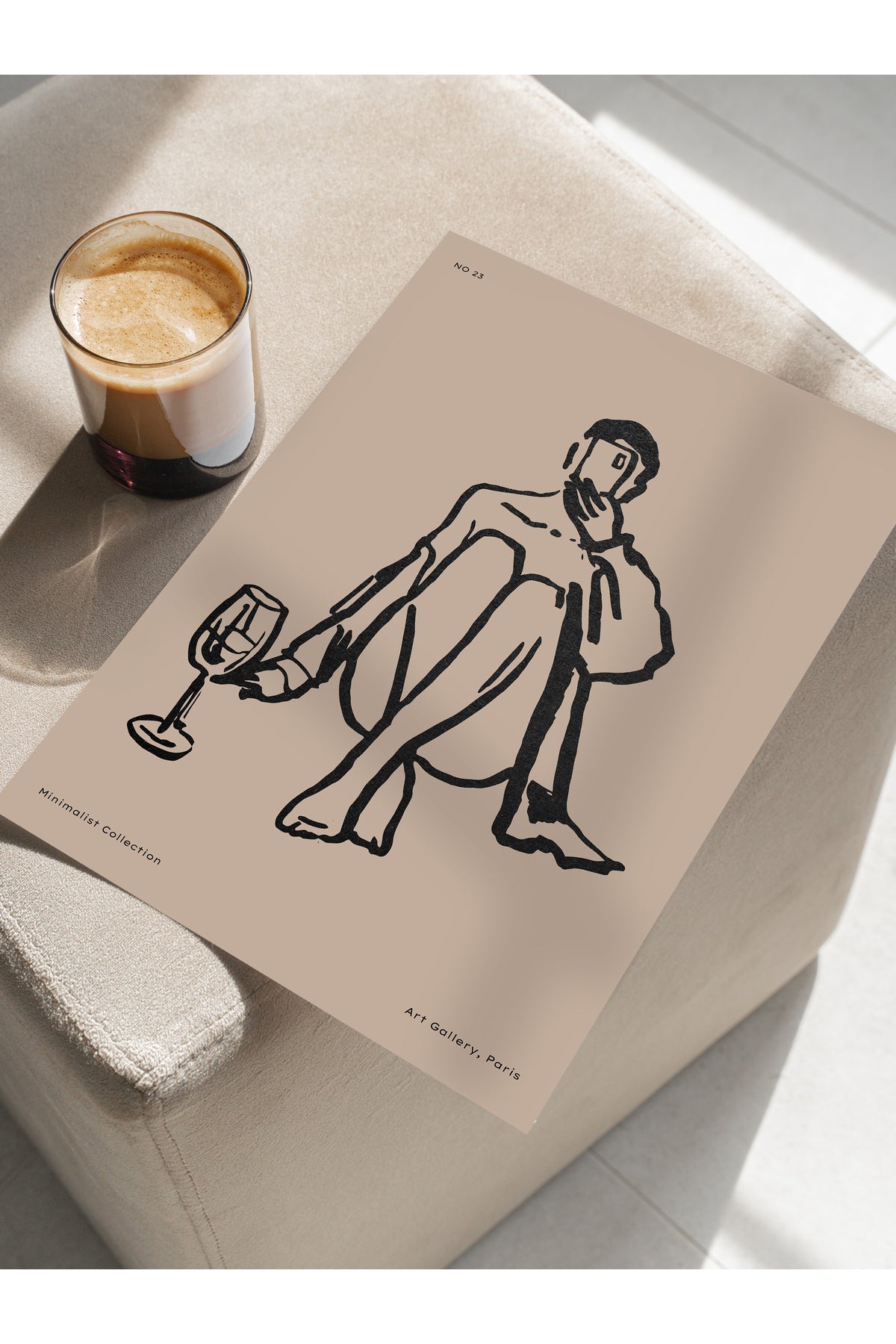 Soft Boho Çerçevesiz Duvar Posteri, İskandinav Temalı Poster - Salon, Mutfak ve Yatak Odası Dekoru