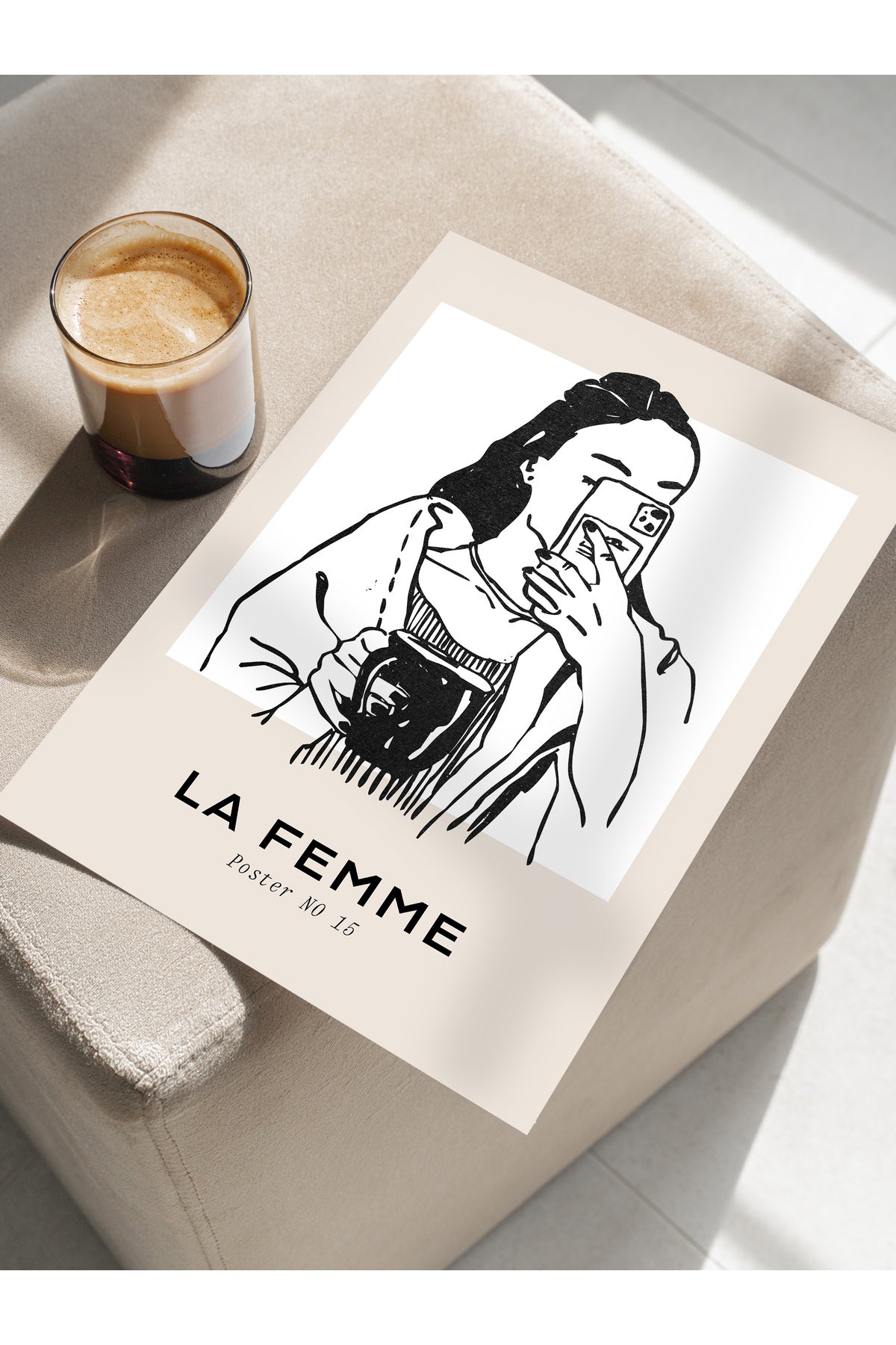 Soft Boho Çerçevesiz Duvar Posteri, İskandinav Temalı Poster - Salon, Mutfak ve Yatak Odası Dekoru